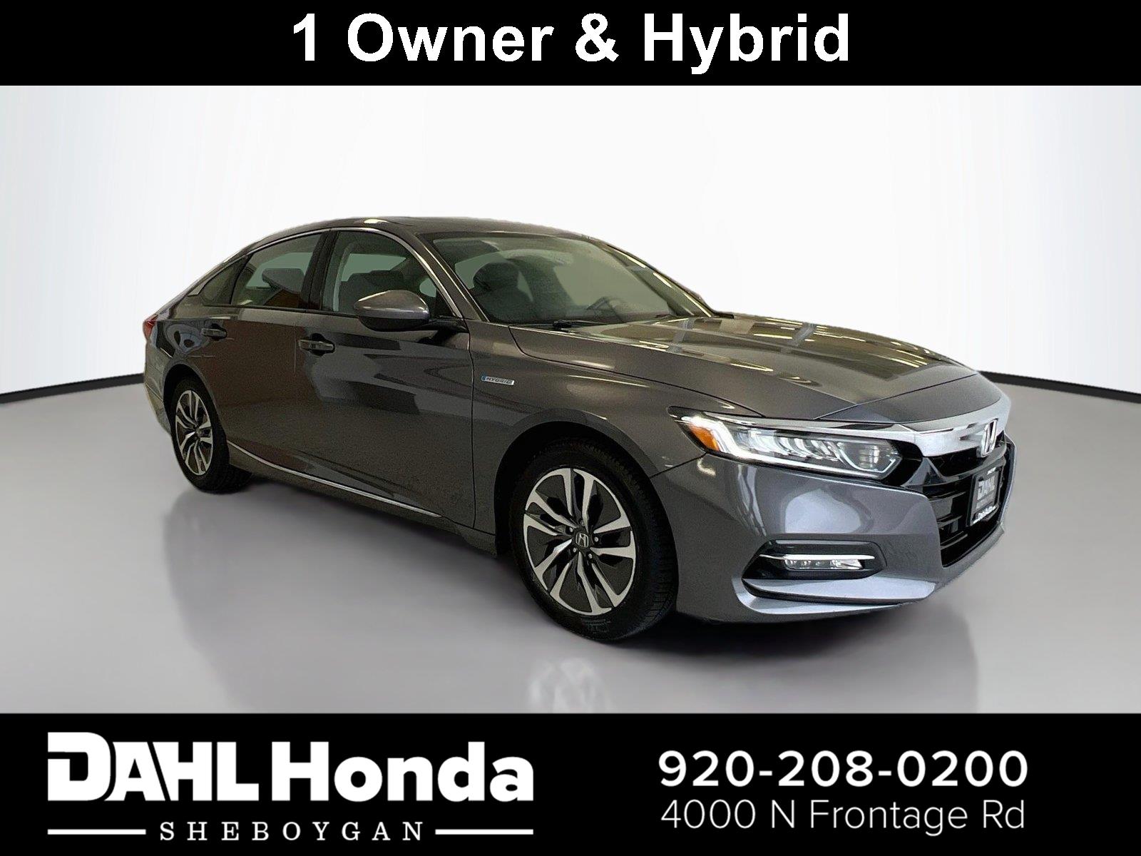 Gray (Modern Steel Metallic) 2019 Honda Accord Hybrid Sedan Front-Wheel Drive Continuously Variable Transmission