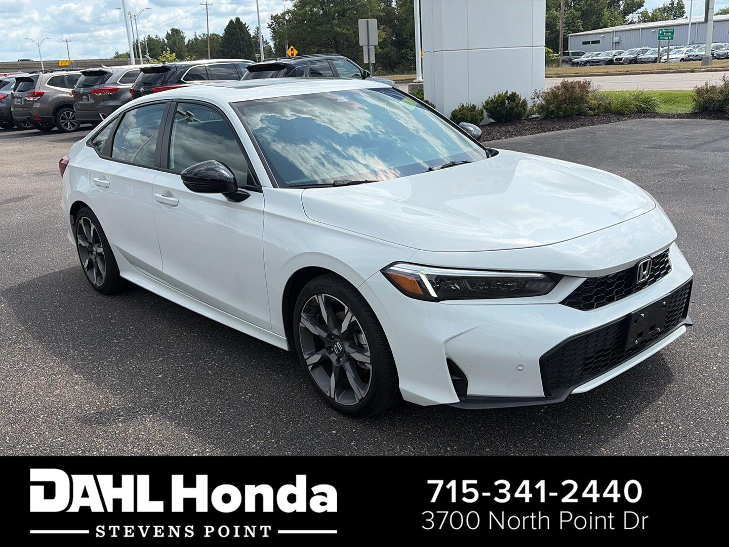 Platinum White Pearl 2026 Honda Civic Hybrid Sedan Front-Wheel Drive Continuously Variable Transmission