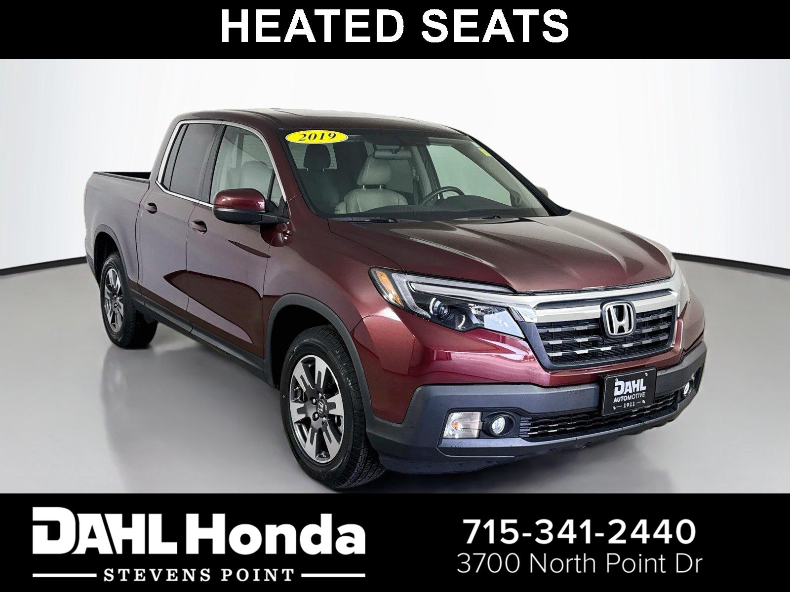 Red (Deep Scarlet Pearl) 2019 Honda Ridgeline Pickup Truck All-Wheel Drive 6-Speed Automatic