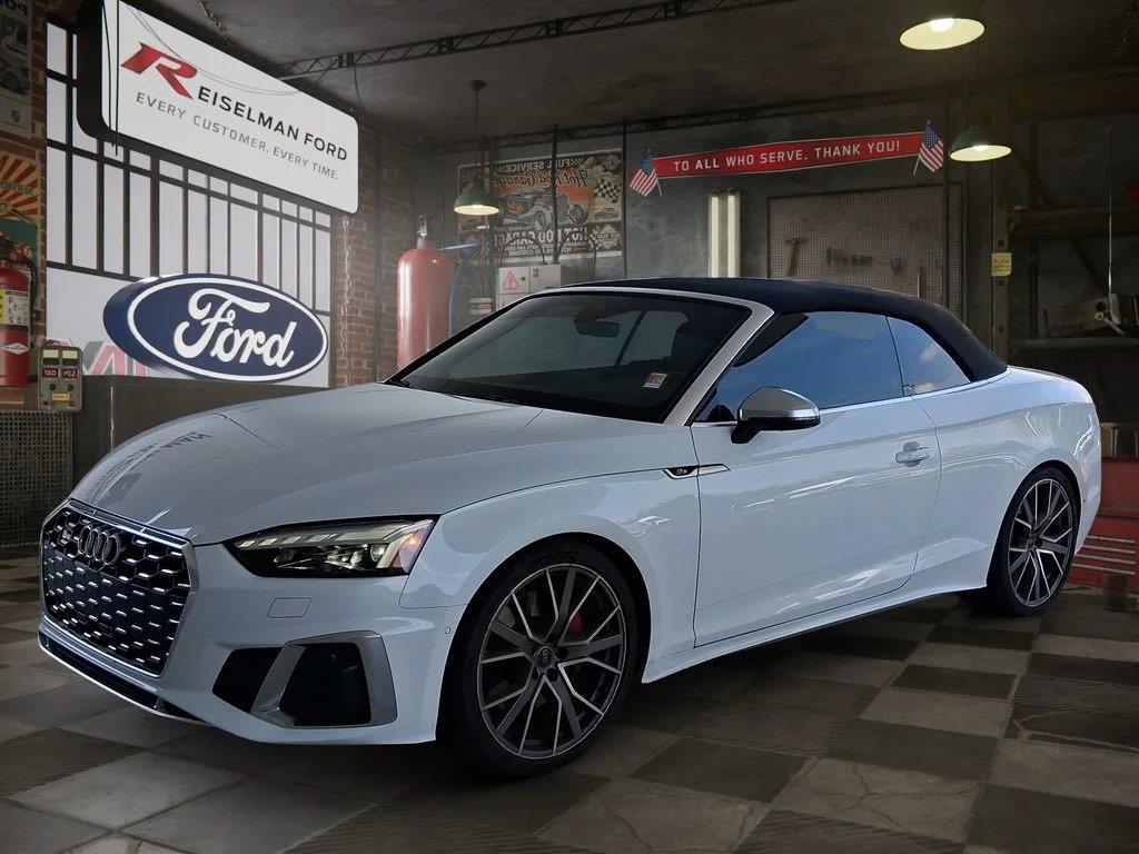 Glacier White Metallic/Black Roof 2023 Audi S5 Convertible All-Wheel Drive Automatic