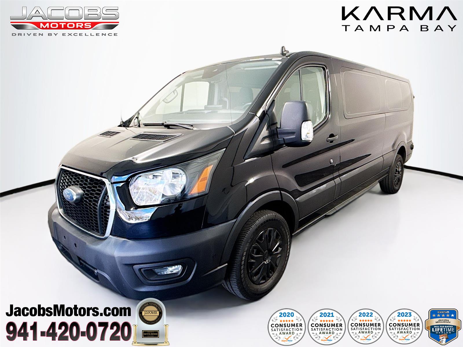 Agate Black Metallic 2024 Ford Transit Passenger 350 XLT Low Roof LB RWD Van Rear-Wheel Drive