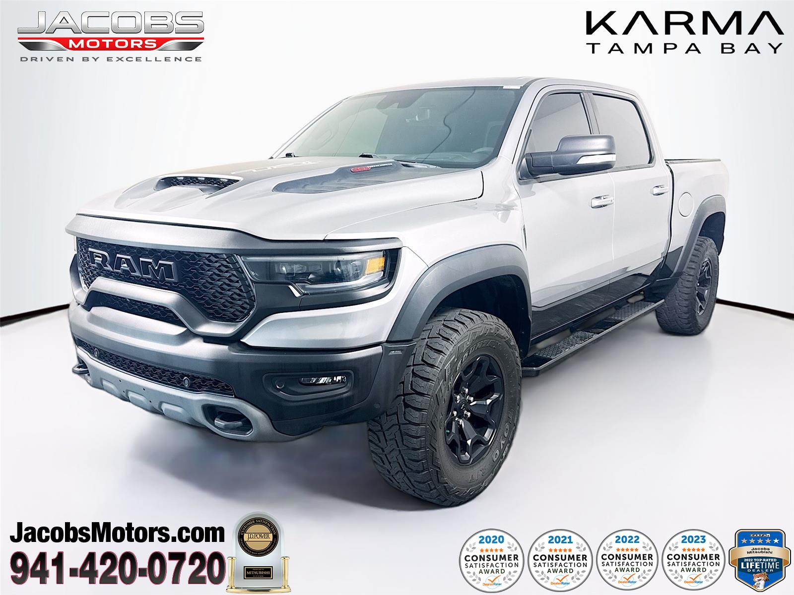 Billet Silver Metallic Clearcoat 2021 RAM 1500 TRX Crew Cab 4WD Pickup Truck All-Wheel Drive 8-Speed Automatic