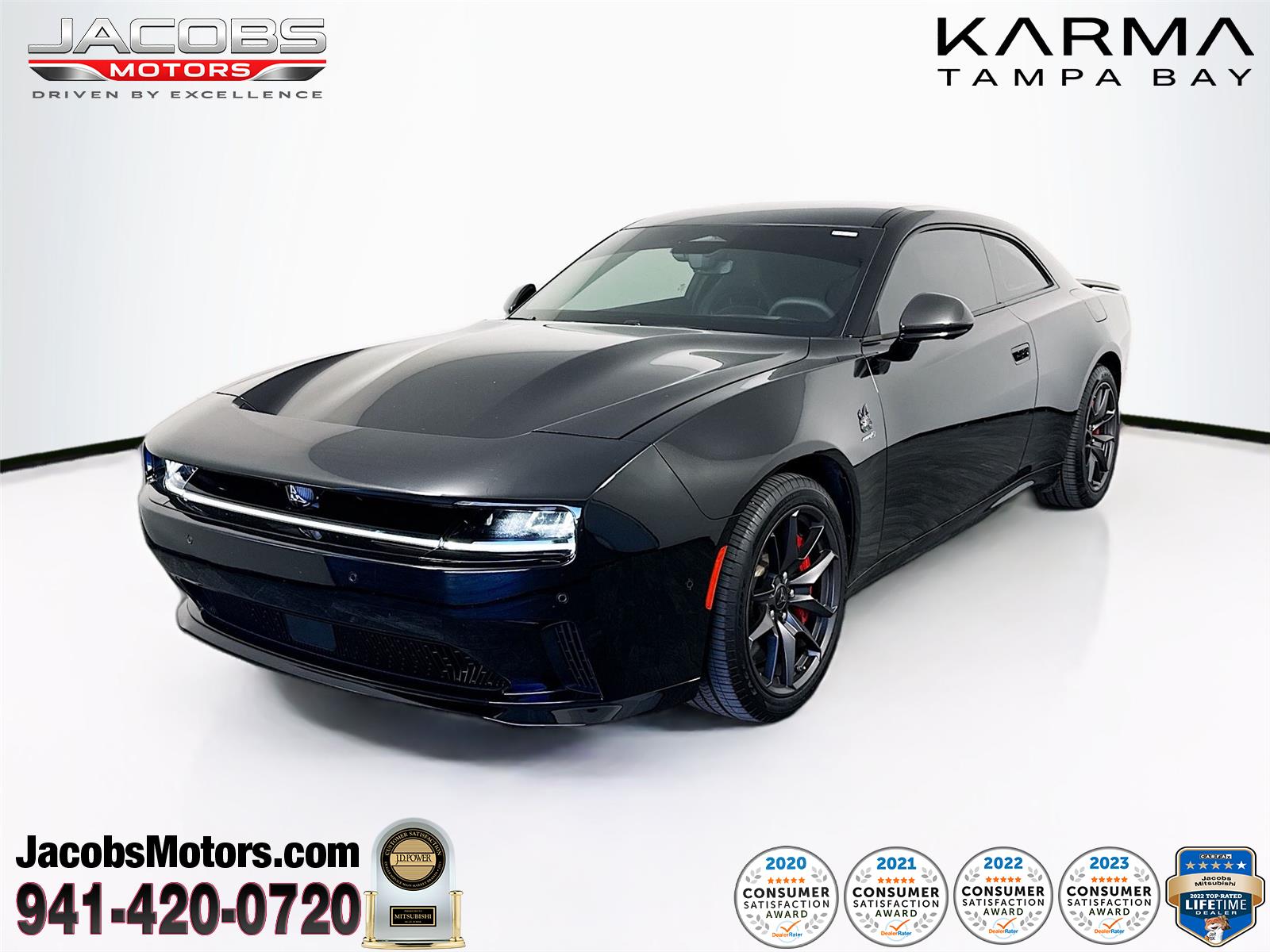 Diamond Black Crystal Pearlcoat 2024 Dodge Charger Daytona Scat Pack AWD Coupe All-Wheel Drive 1-Speed Automatic