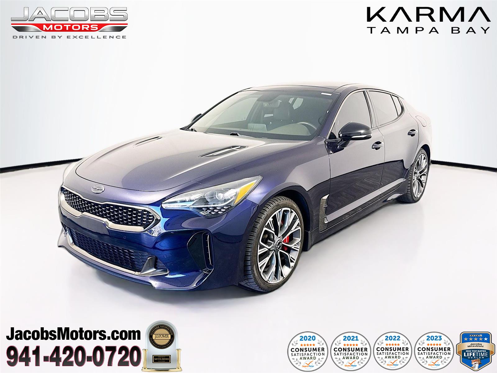 Deep Chroma Blue 2020 Kia Stinger GT RWD Sedan Rear-Wheel Drive 8-Speed Automatic