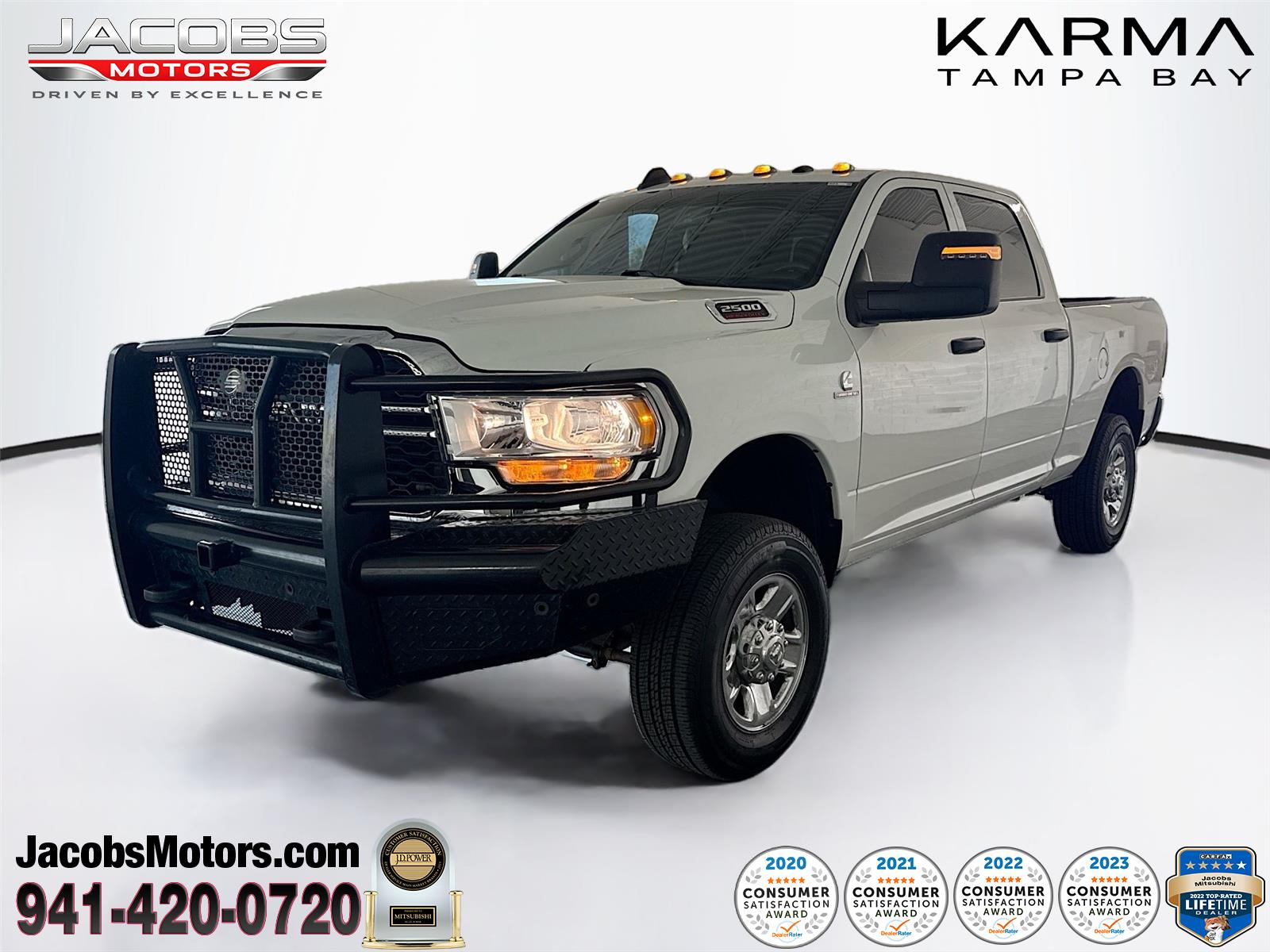 Bright White Clearcoat 2024 RAM 2500 Tradesman Crew Cab 4WD Pickup Truck Four-Wheel Drive 6-Speed Automatic