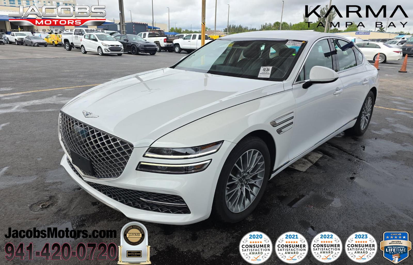 Alta White 2023 Genesis G80 2.5T RWD Sedan Rear-Wheel Drive Automatic