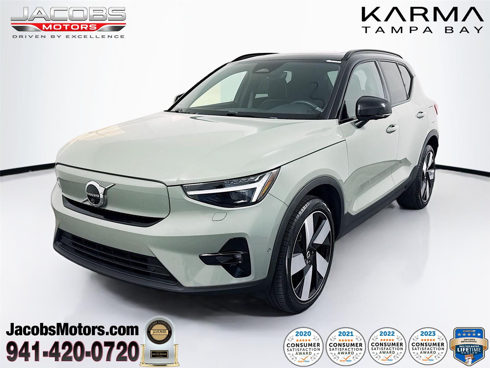 Sage Green Metallic 2024 Volvo XC40 Recharge Twin Ultimate eAWD SUV / Crossover All-Wheel Drive Automatic