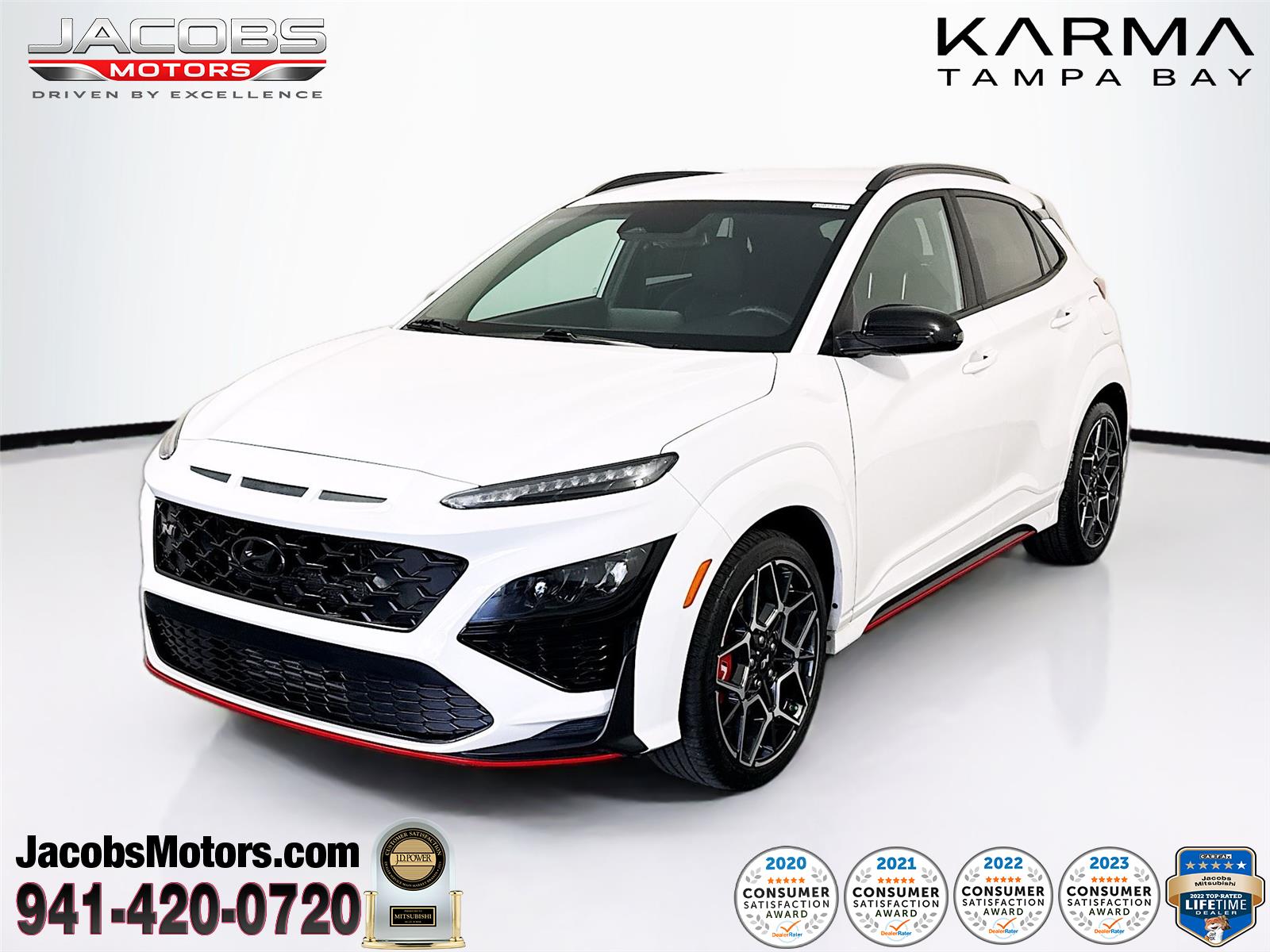 Lunar White 2023 Hyundai Kona N FWD SUV / Crossover Front-Wheel Drive Automatic