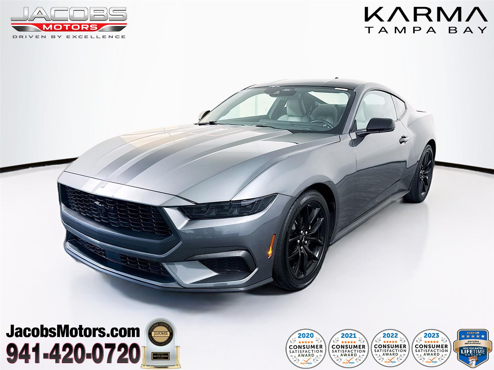 Carbonized Gray Metallic 2025 Ford Mustang EcoBoost Premium Fastback RWD Coupe Rear-Wheel Drive Automatic