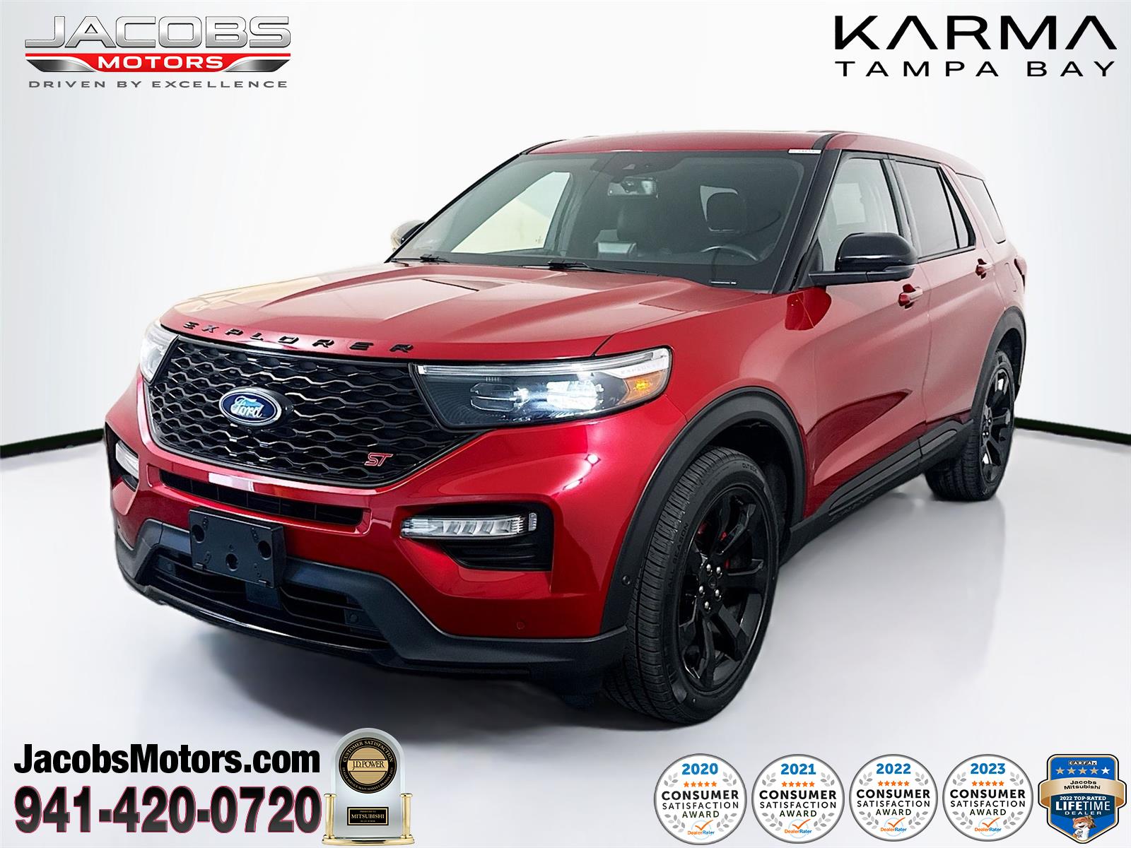 Rapid Red Metallic Tinted Clearcoat 2022 Ford Explorer ST AWD SUV / Crossover All-Wheel Drive Automatic