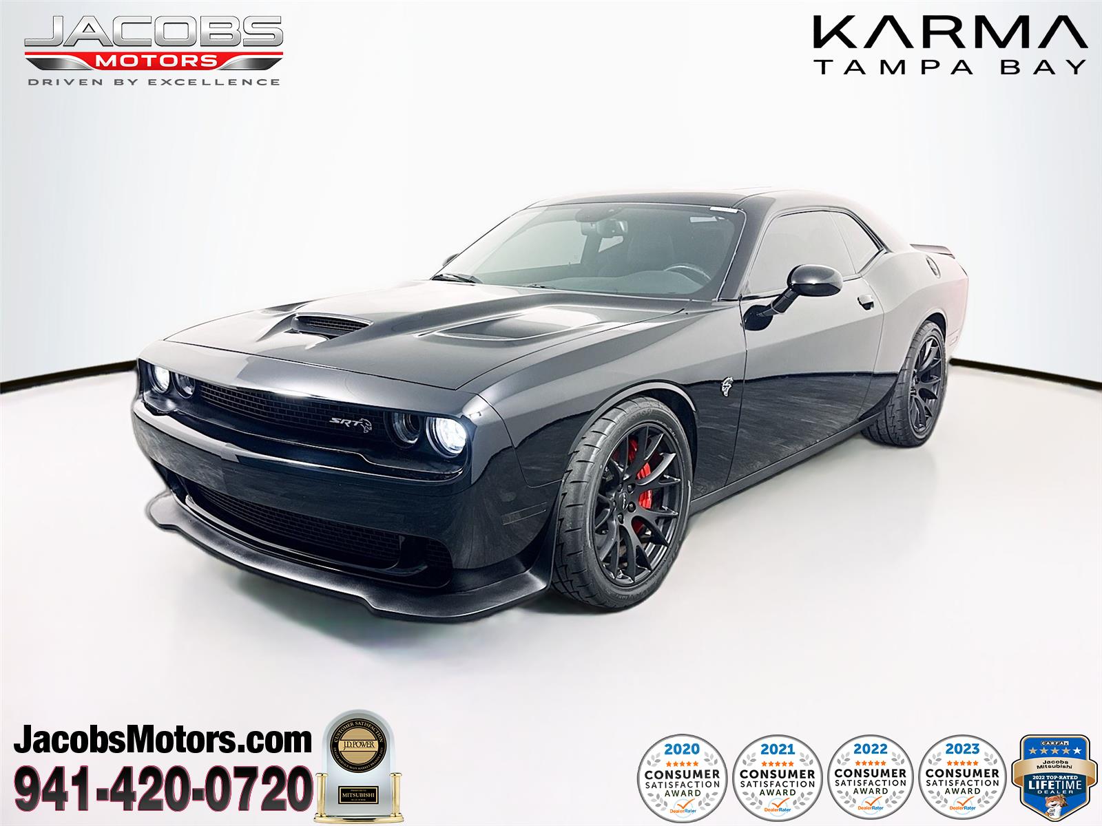 Pitch Black Clearcoat 2016 Dodge Challenger SRT Hellcat RWD Coupe Rear-Wheel Drive 8-Speed Automatic