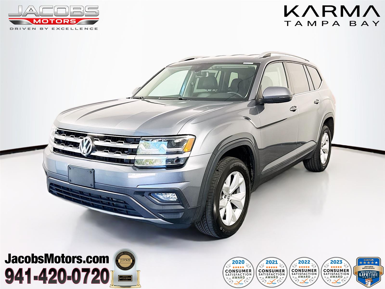Platinum Gray Metallic 2018 Volkswagen Atlas 2.0T SE SUV / Crossover Front-Wheel Drive Automatic