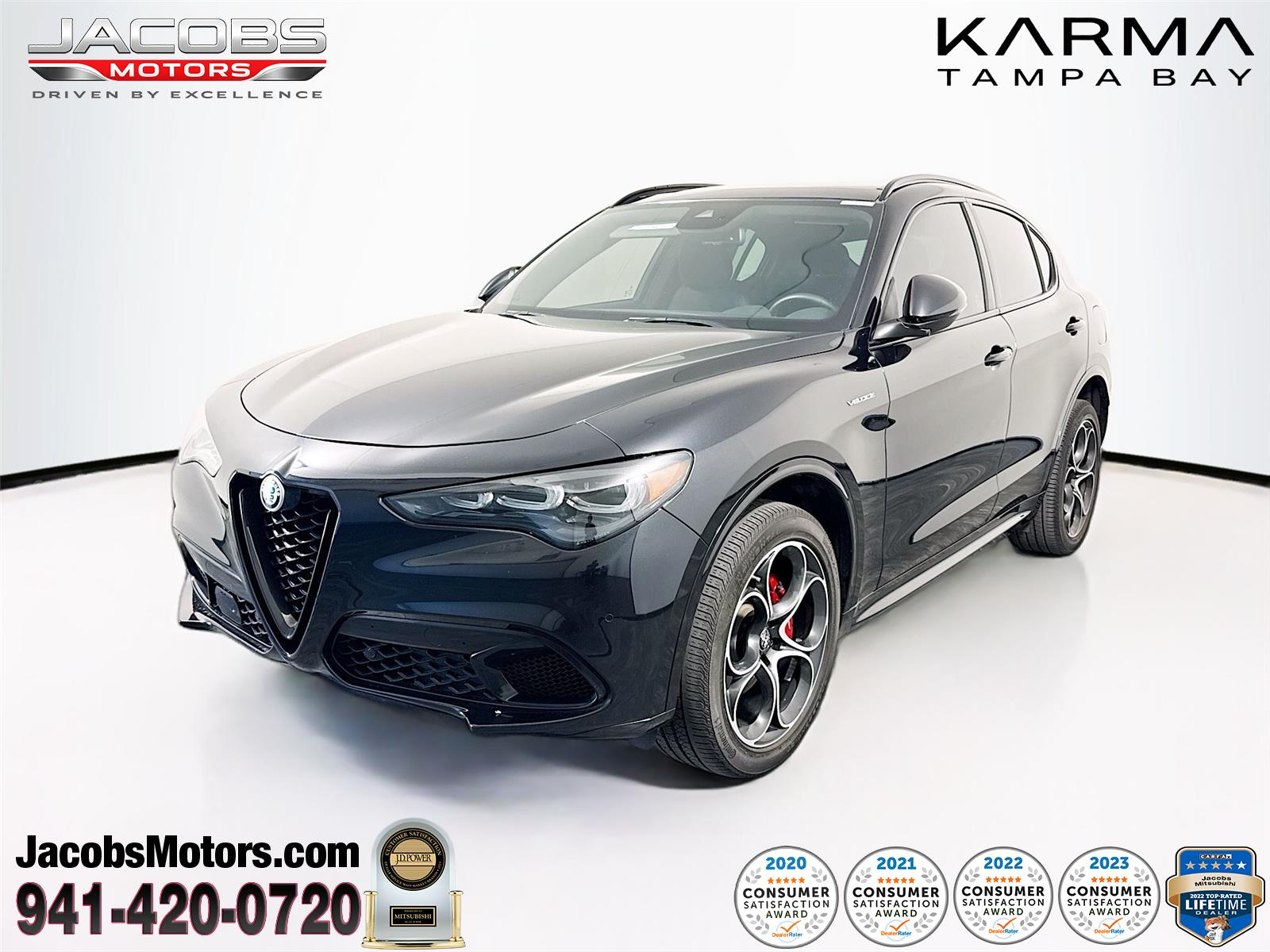 Vulcano Black Metallic 2024 Alfa Romeo Stelvio Veloce AWD SUV / Crossover All-Wheel Drive Automatic