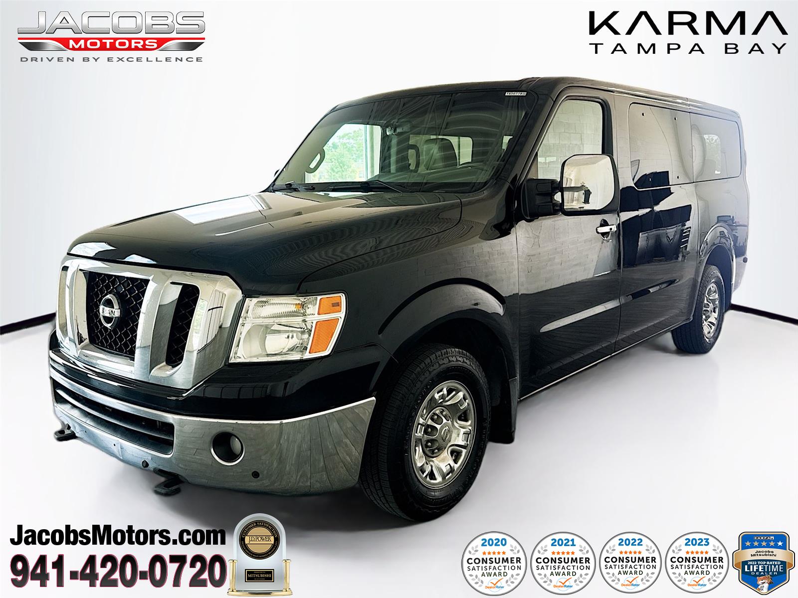 Super Black 2015 Nissan NV Passenger 3500 HD SL V8 Van 4X2 Automatic
