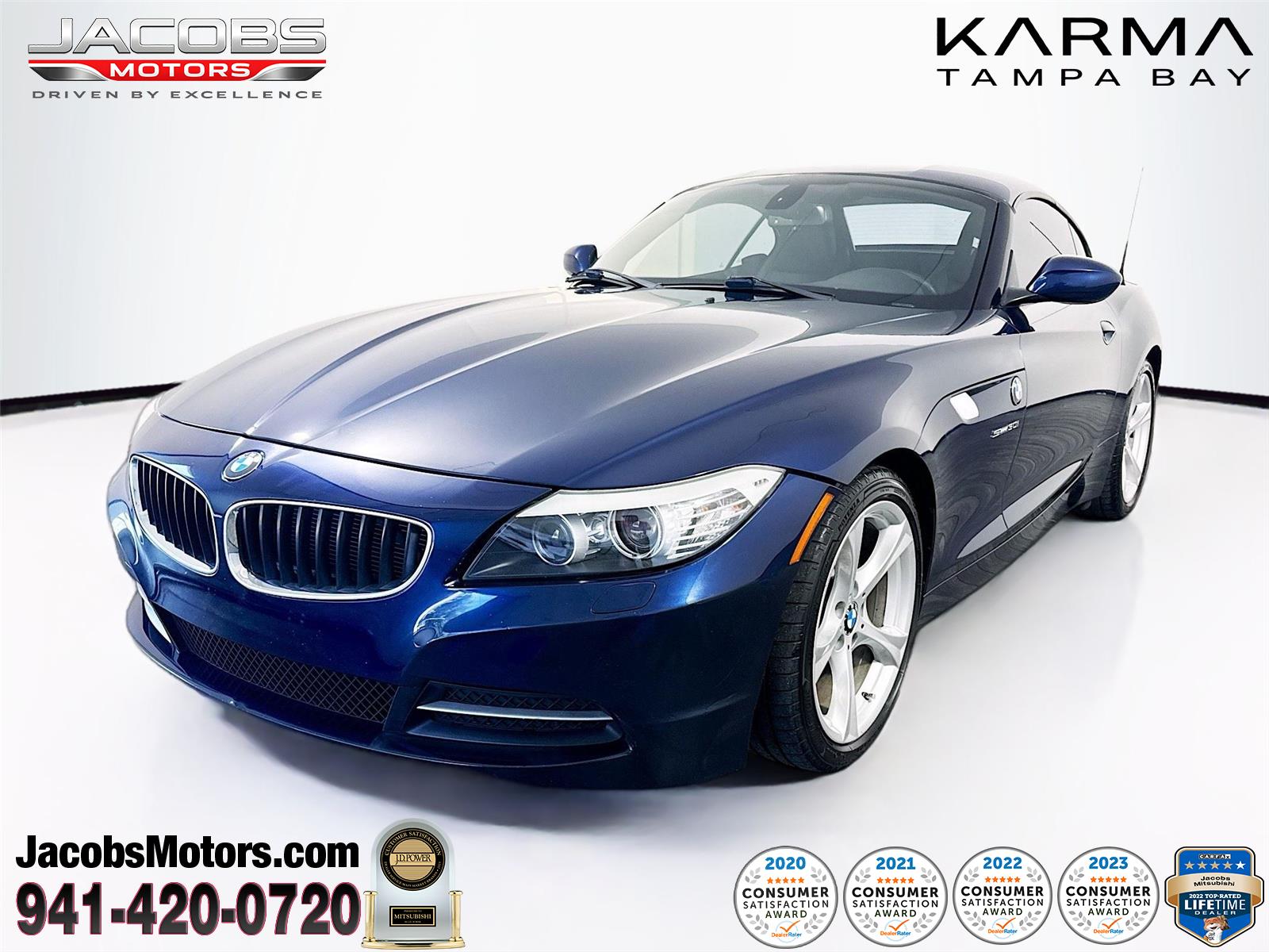 Deep Sea Blue Metallic 2011 BMW Z4 sDrive30i Roadster RWD Convertible Rear-Wheel Drive 6-Speed Manual