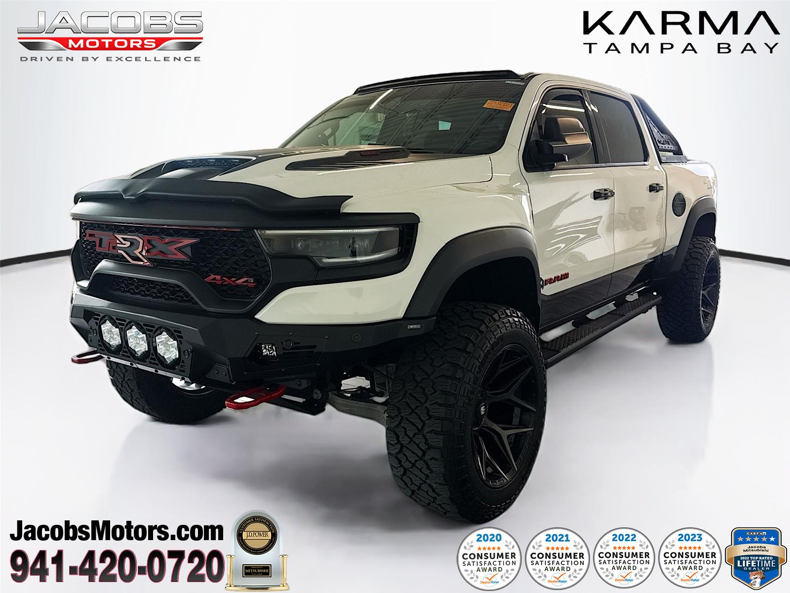 Bright White Clearcoat 2023 RAM 1500 TRX Crew Cab 4WD Pickup Truck All-Wheel Drive 8-Speed Automatic