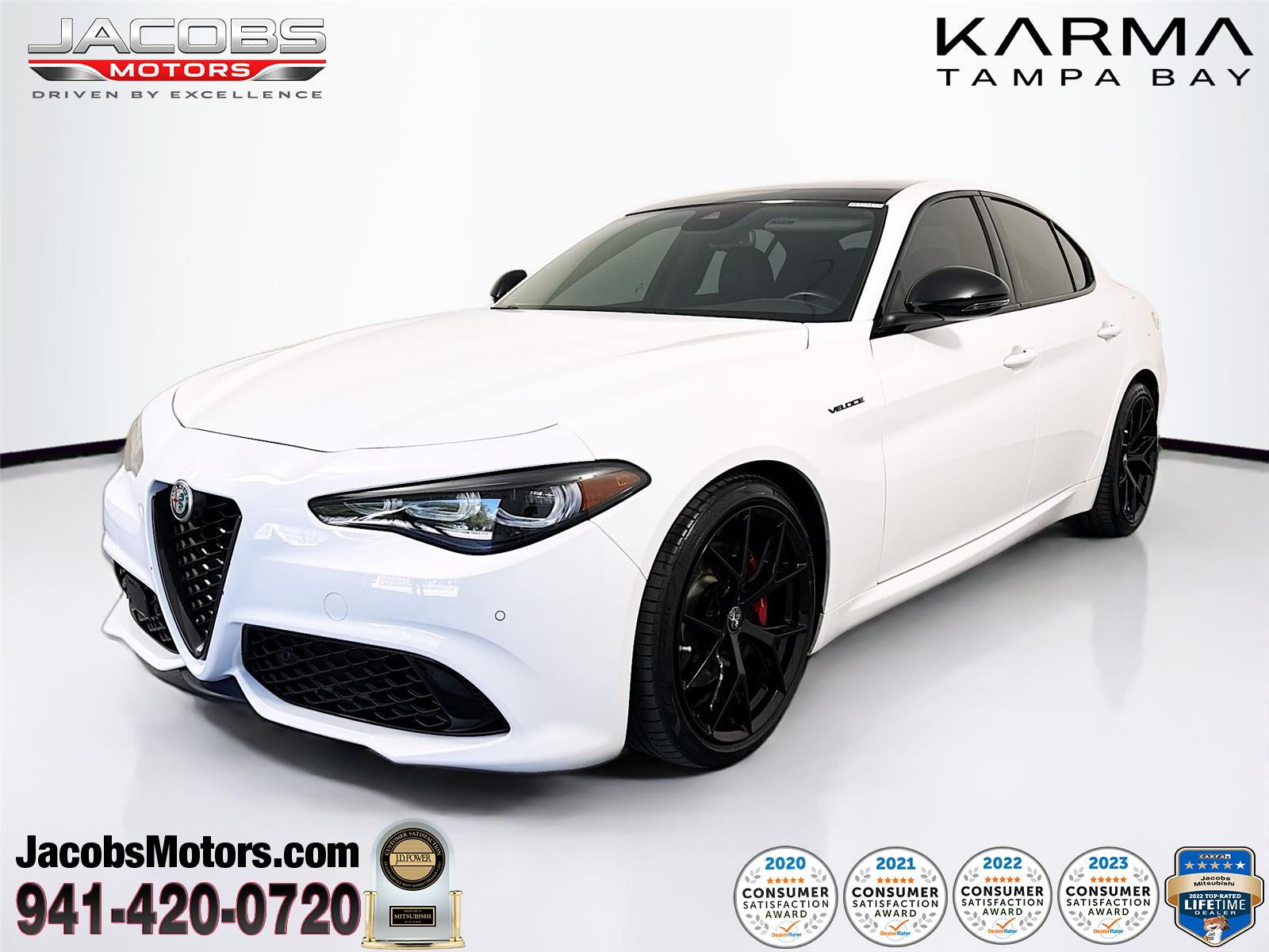 Alfa White 2024 Alfa Romeo Giulia Veloce RWD Sedan Rear-Wheel Drive Automatic