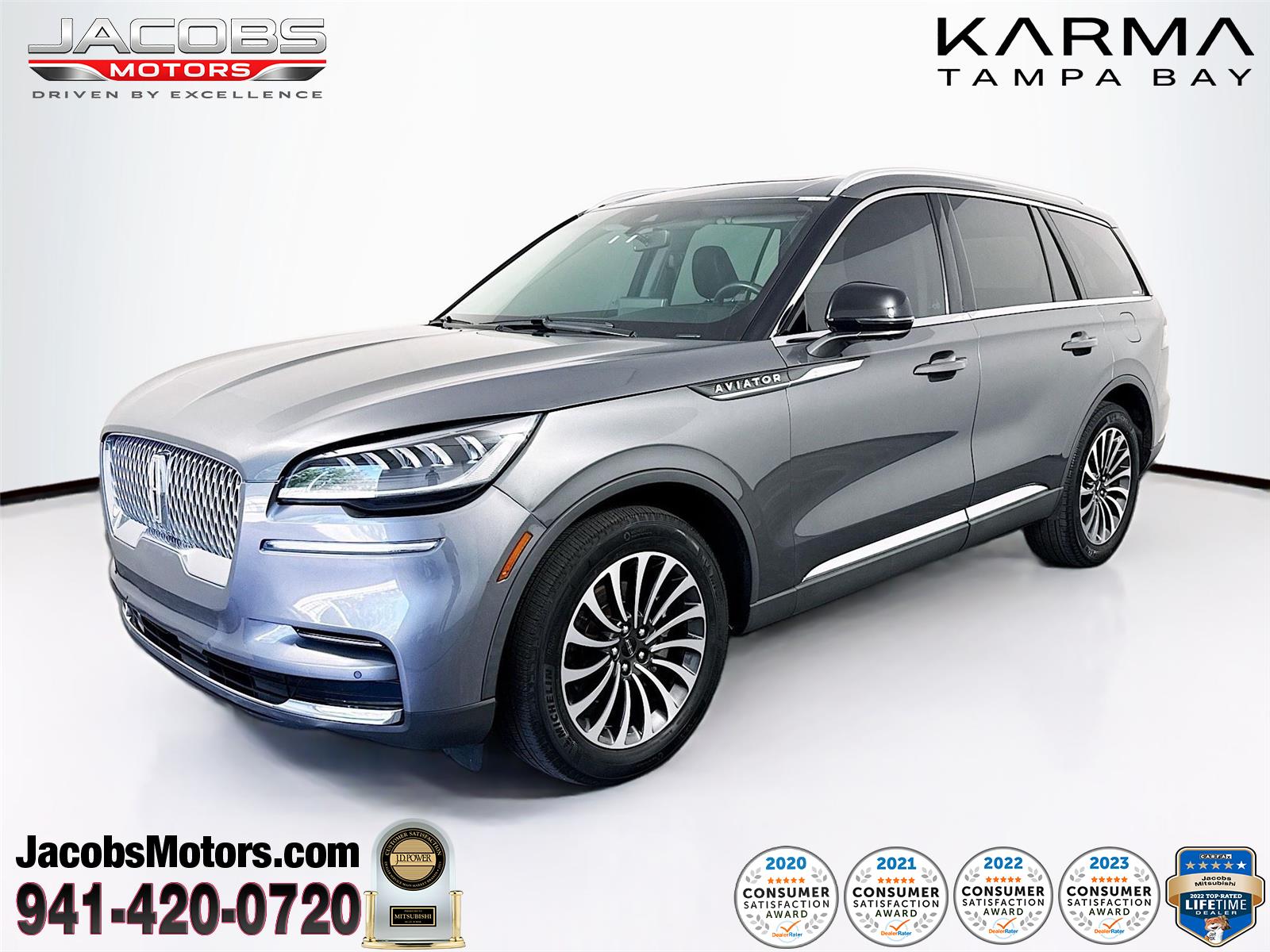 Asher Gray Metallic Clearcoat 2023 Lincoln Aviator Reserve AWD SUV / Crossover All-Wheel Drive Automatic