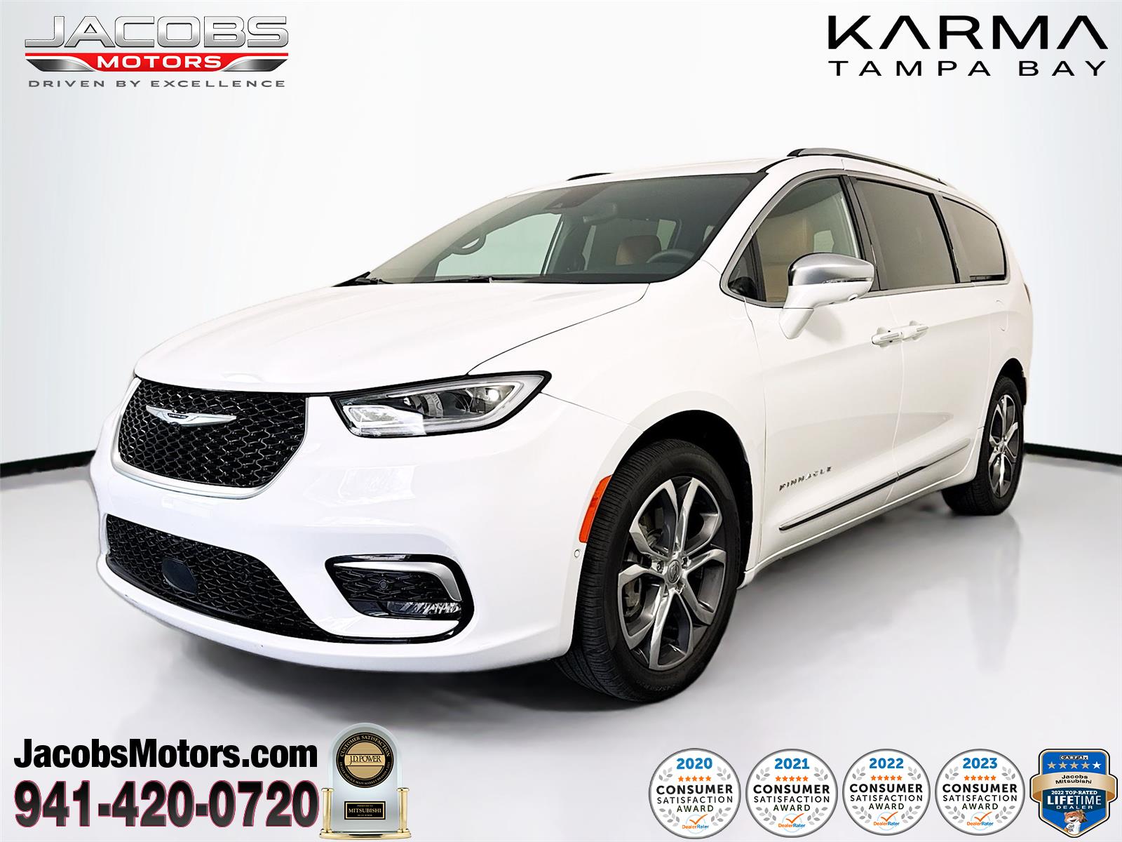 Bright White Clearcoat 2024 Chrysler Pacifica Pinnacle AWD Minivan All-Wheel Drive 9-Speed Automatic