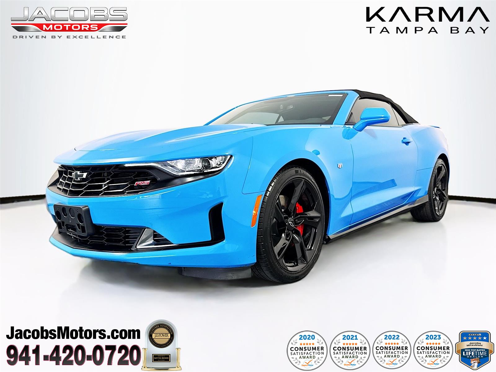 Rapid Blue 2023 Chevrolet Camaro 3LT Convertible RWD Convertible Rear-Wheel Drive 6-Speed Manual