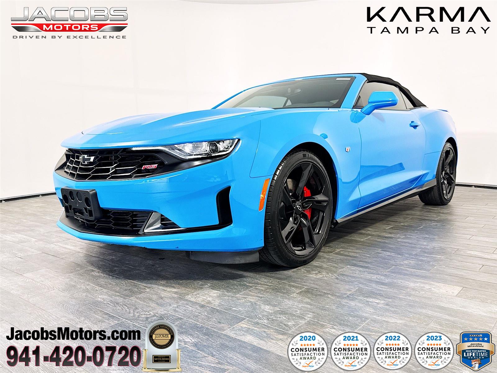 Rapid Blue 2023 Chevrolet Camaro 3LT Convertible RWD Convertible Rear-Wheel Drive 6-Speed Manual