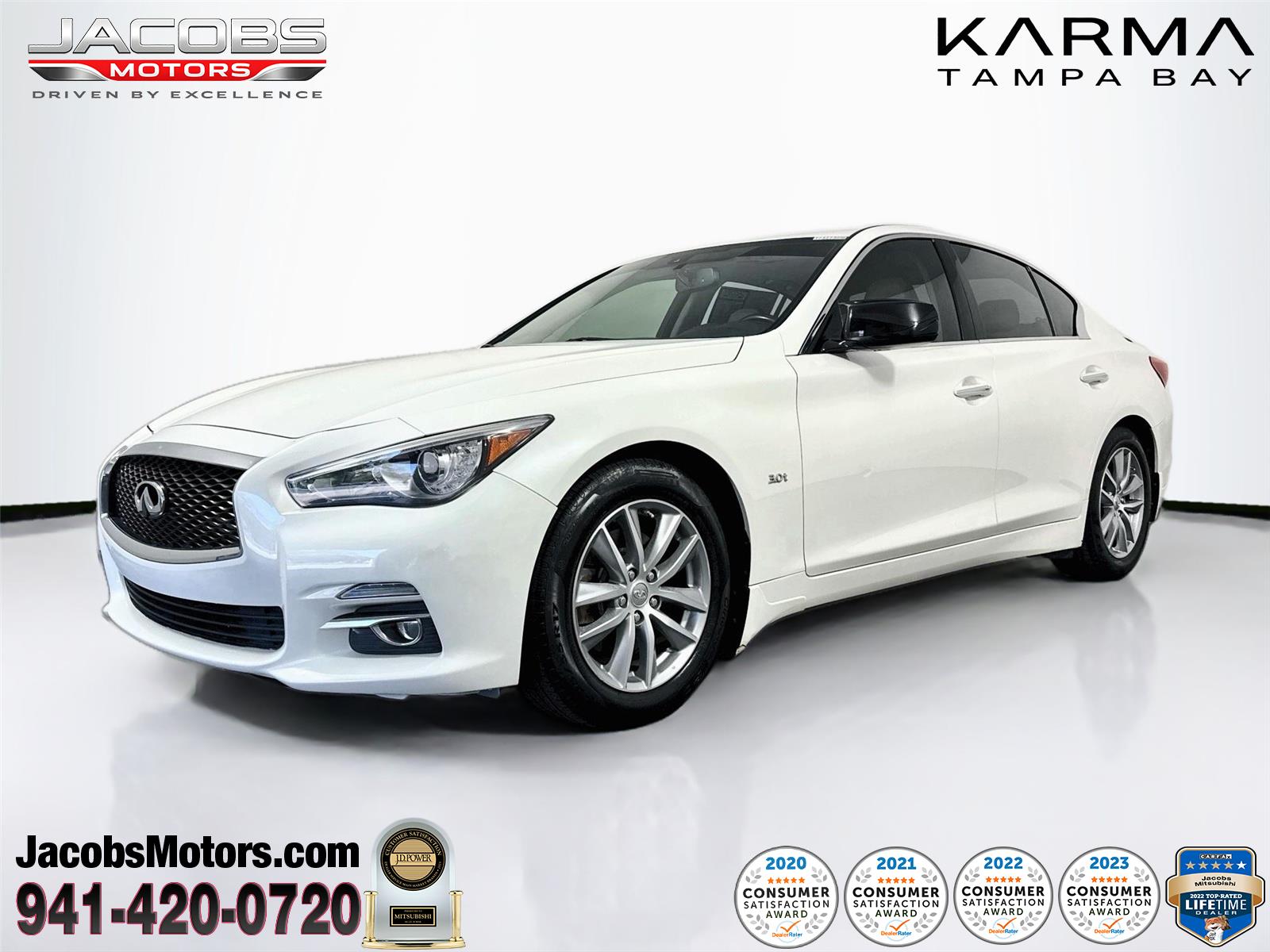 Majestic White 2017 INFINITI Q50 Sedan Rear-Wheel Drive Automatic