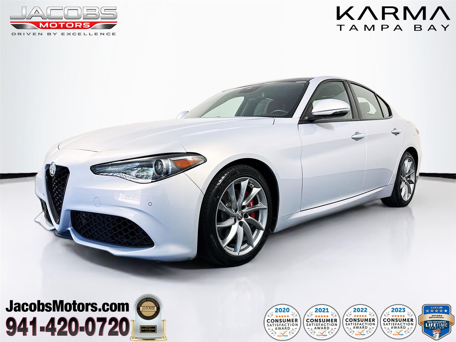 Moonlight Gray Metallic 2023 Alfa Romeo Giulia Sedan Rear-Wheel Drive Automatic