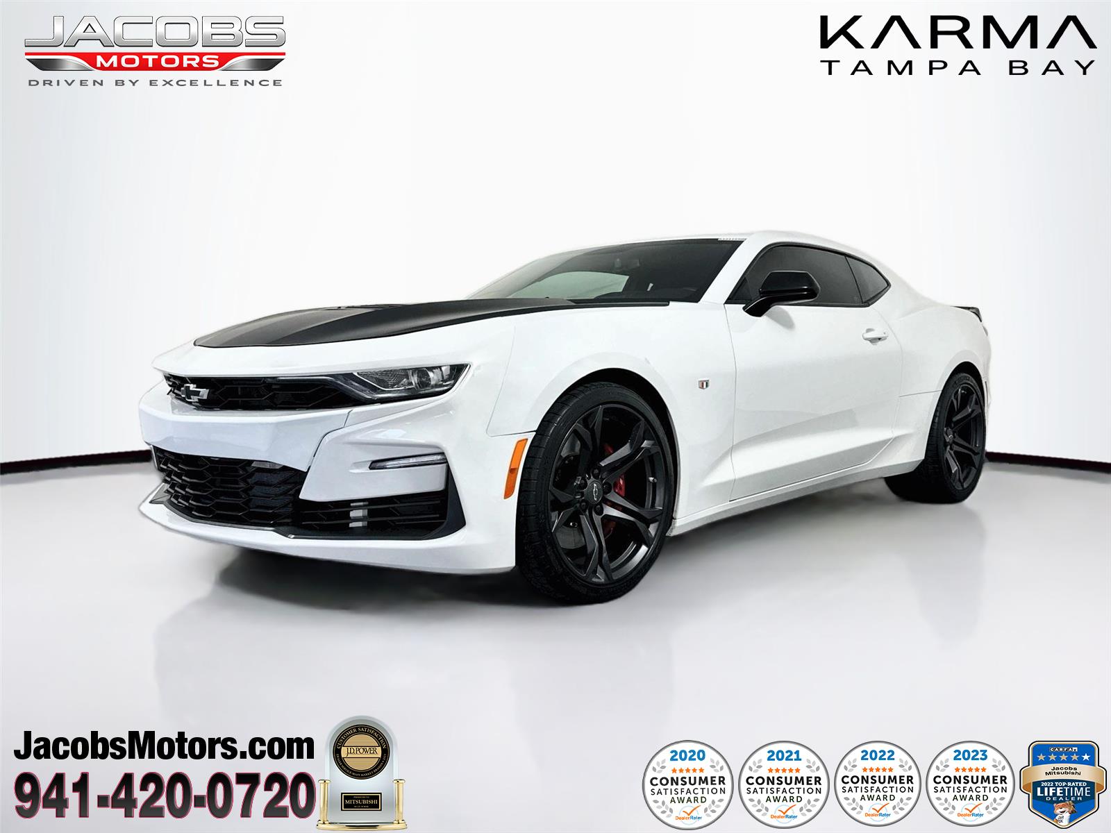 Summit White 2023 Chevrolet Camaro Coupe Rear-Wheel Drive Automatic
