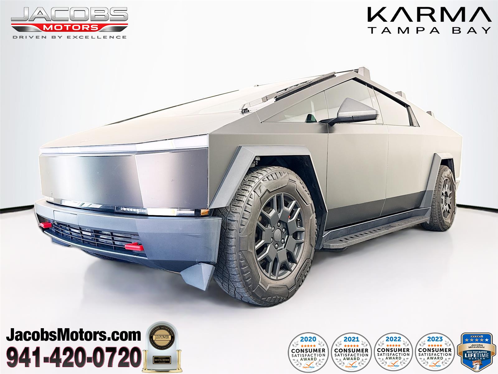 Gray (Stainless Steel) 2024 Tesla Cybertruck Pickup Truck All-Wheel Drive Automatic
