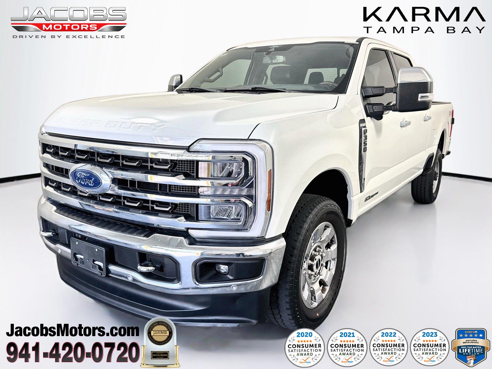 Star White Metallic Tri-Coat 2024 Ford F-350 Super Duty Pickup Truck Four-Wheel Drive Automatic