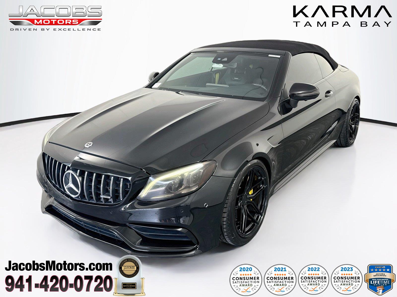 Obsidian Black Metallic 2020 Mercedes-Benz C-Class Convertible Rear-Wheel Drive Automatic