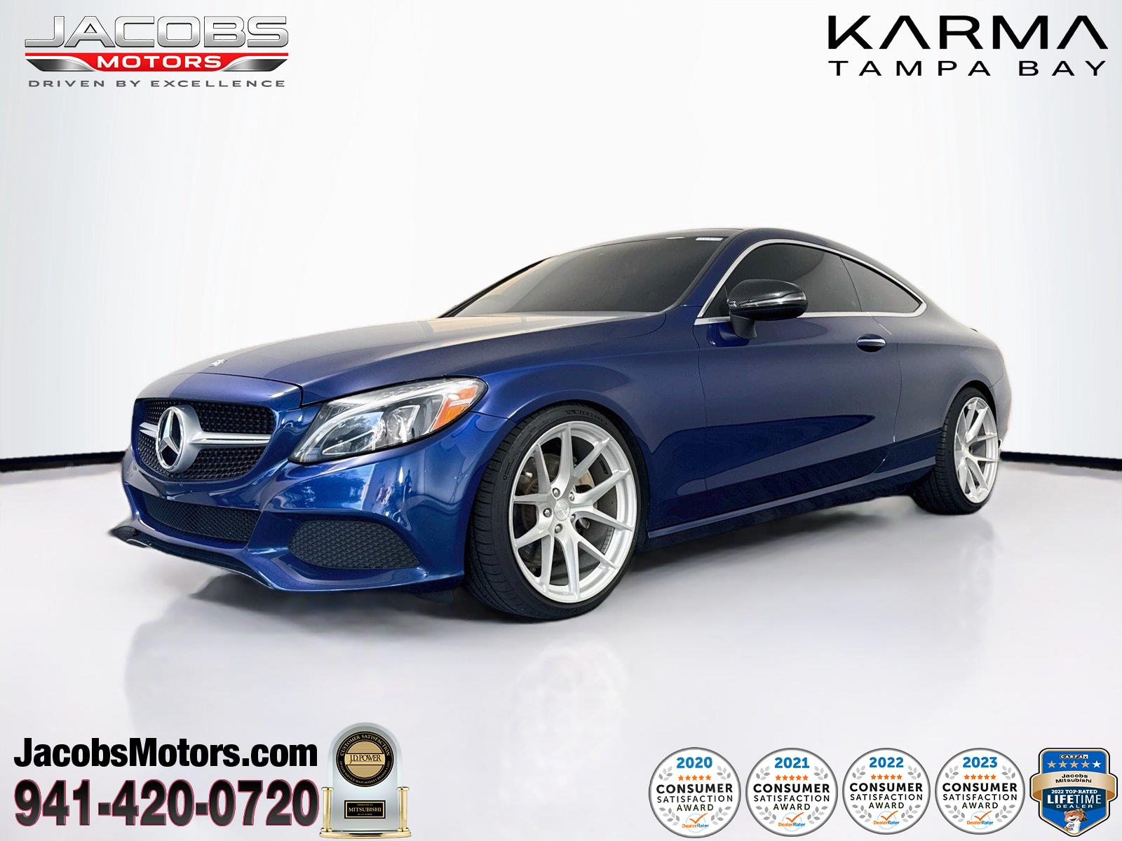 Brilliant Blue 2017 Mercedes-Benz C-Class Coupe All-Wheel Drive Automatic