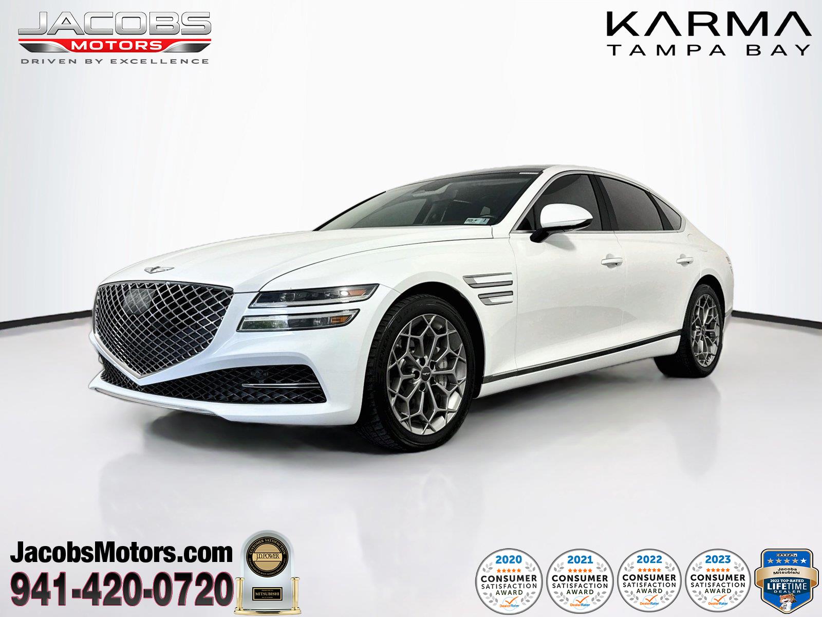 Uyuni White 2021 Genesis G80 Sedan Rear-Wheel Drive Automatic