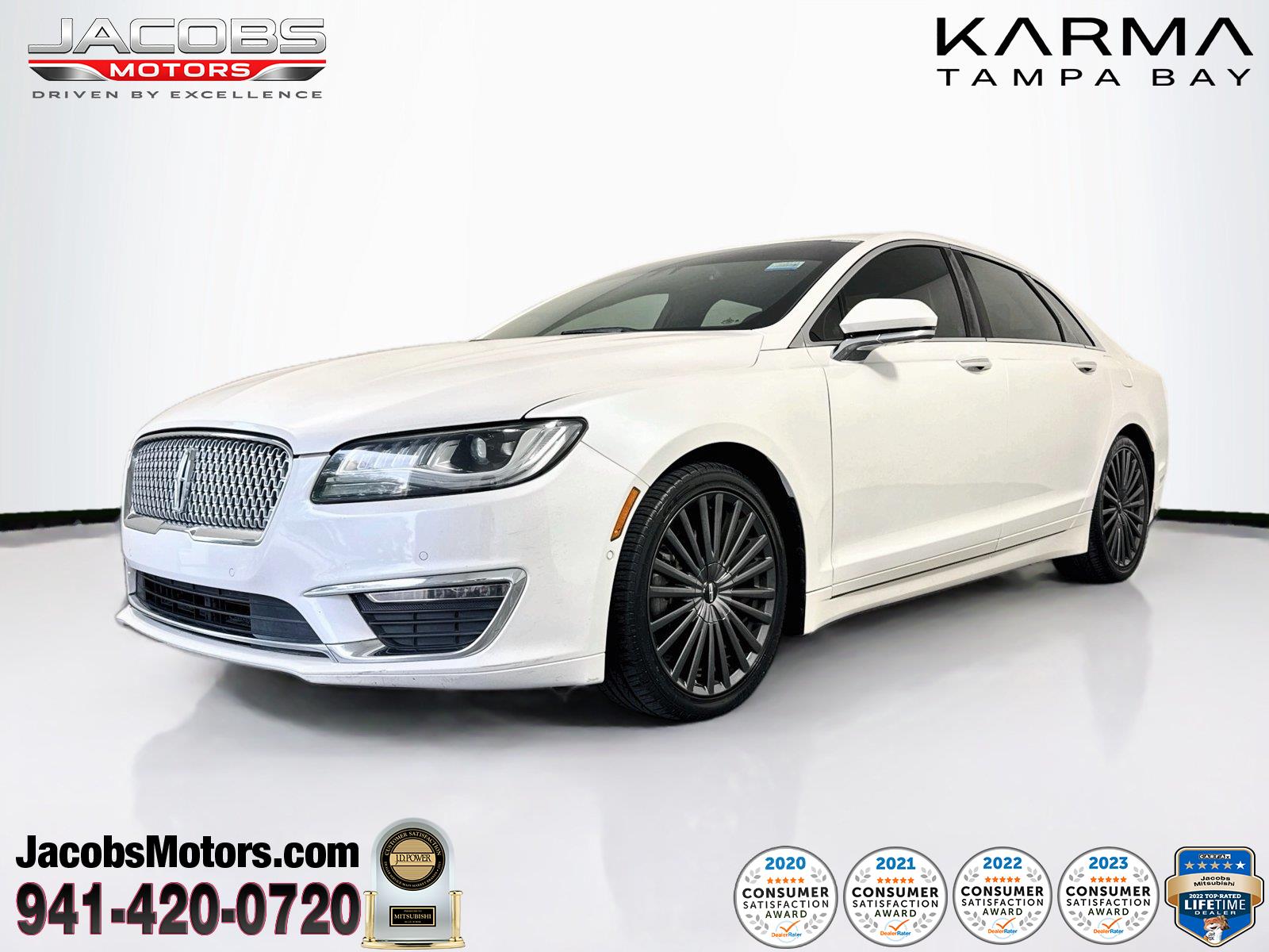 White Platinum Metallic Tri-Coat 2018 Lincoln MKZ Hybrid Sedan Front-Wheel Drive Continuously Variable Transmission