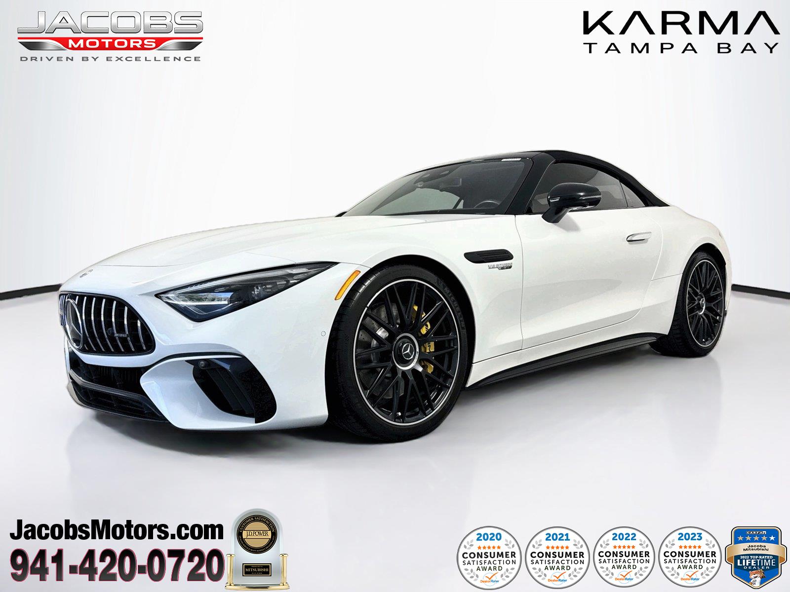 MANUFAKTUR Moonlight White Metallic 2022 Mercedes-Benz SL-Class Convertible All-Wheel Drive Automatic