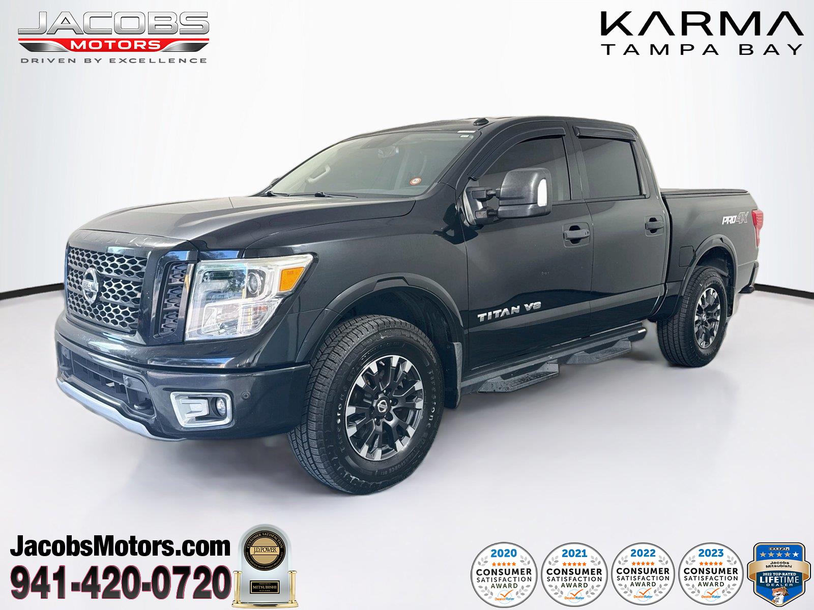 Gray (Magnetic Black Metallic) 2019 Nissan Titan Pickup Truck Four-Wheel Drive Automatic