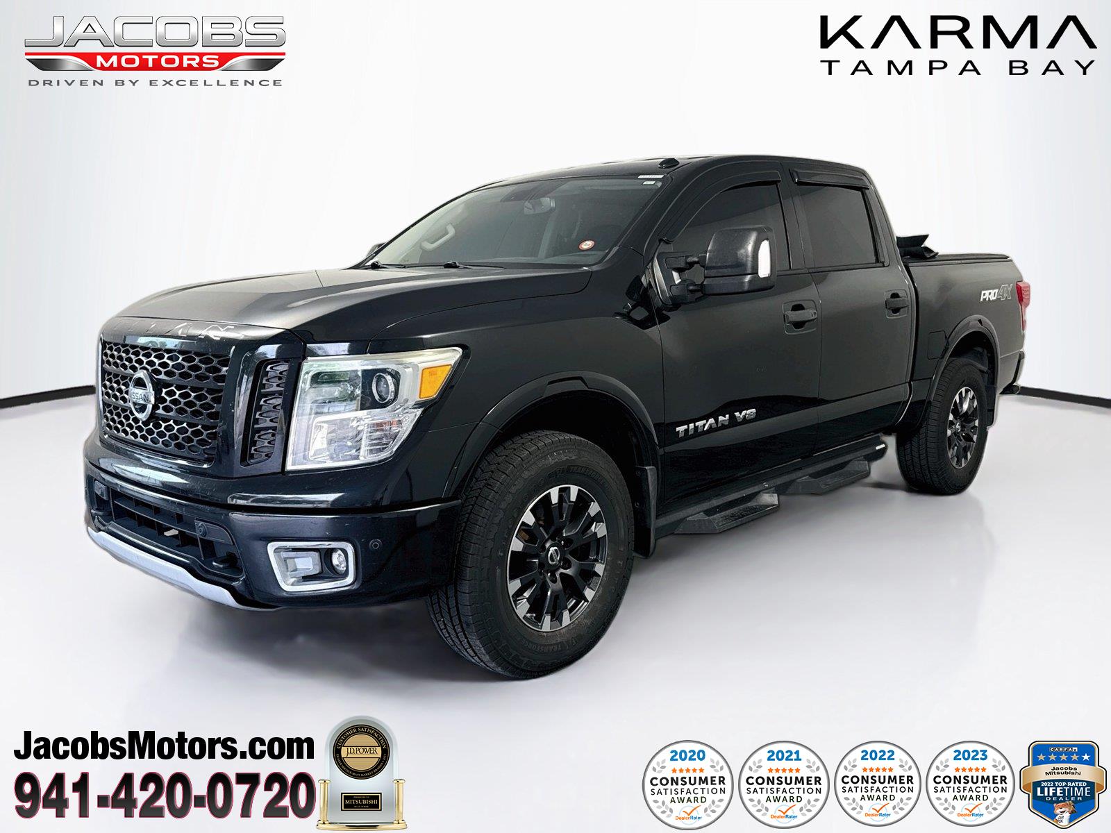 Gray (Magnetic Black Metallic) 2019 Nissan Titan Pickup Truck Four-Wheel Drive Automatic