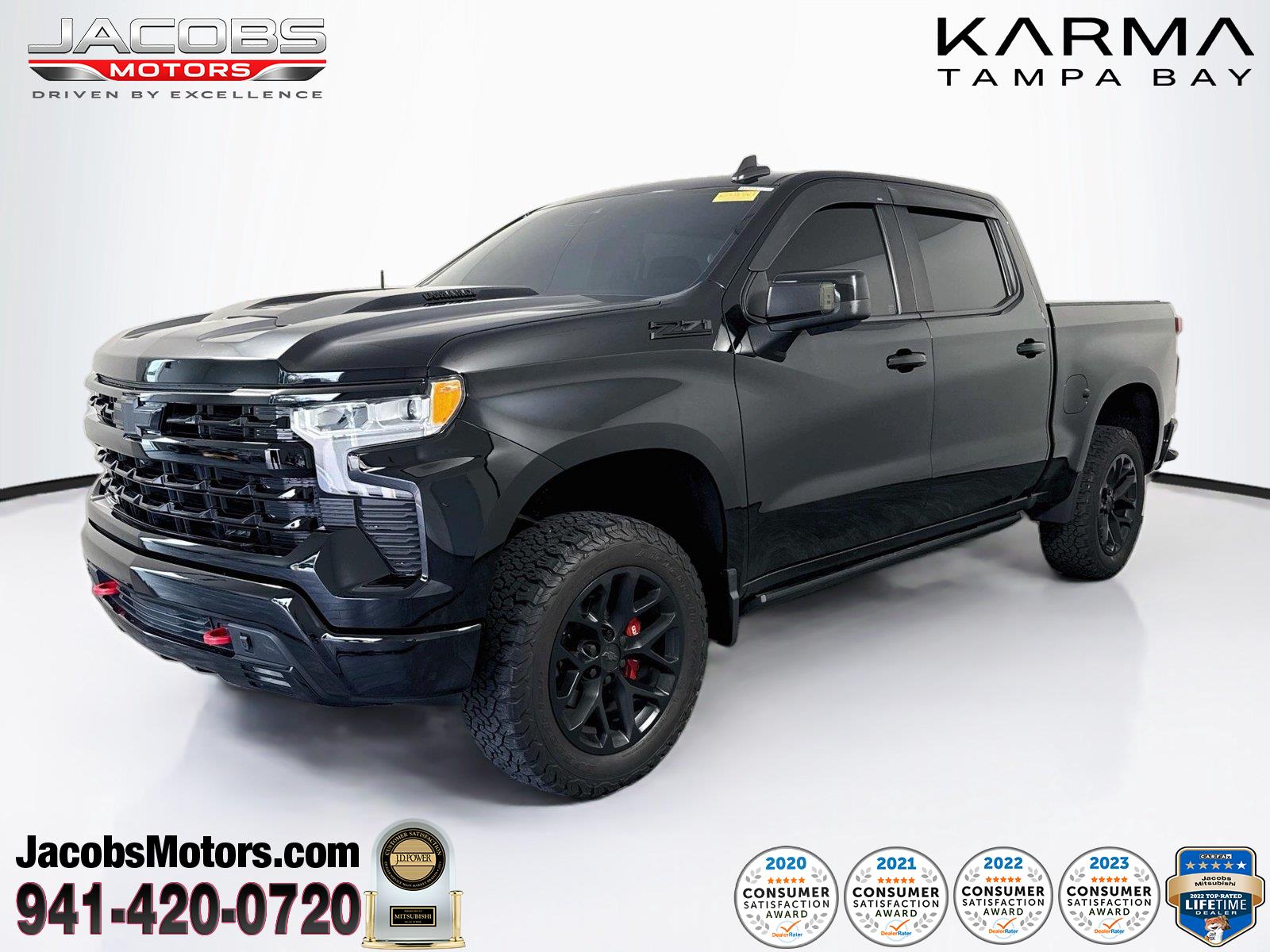 Black 2022 Chevrolet Silverado 1500 Pickup Truck Four-Wheel Drive Automatic