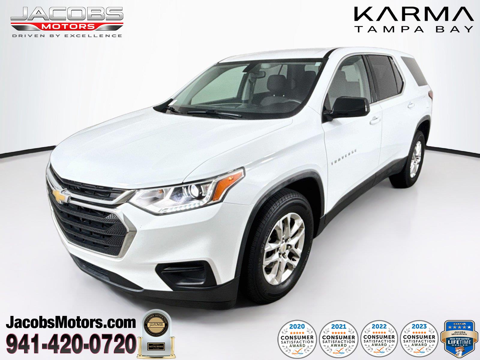 Summit White 2018 Chevrolet Traverse SUV / Crossover Front-Wheel Drive 9-Speed Automatic