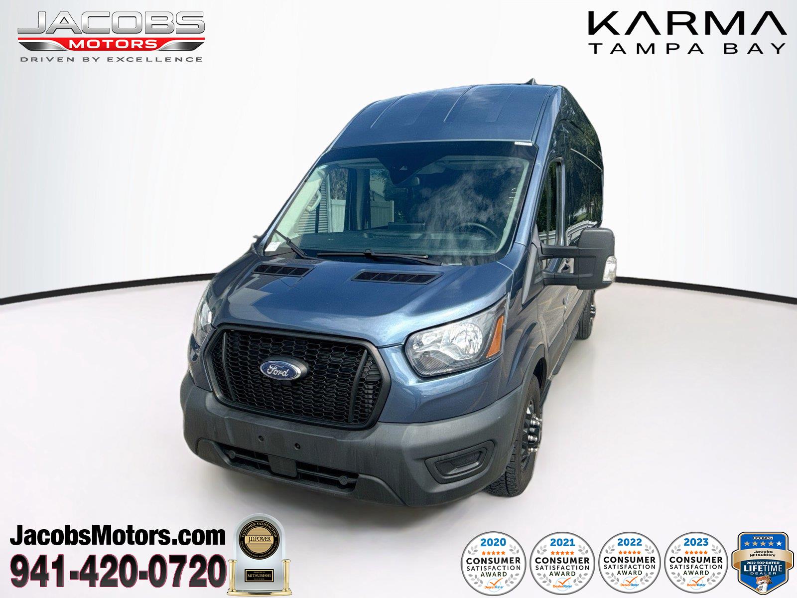 Blue 2024 Ford Transit Cargo Van Rear-Wheel Drive Automatic