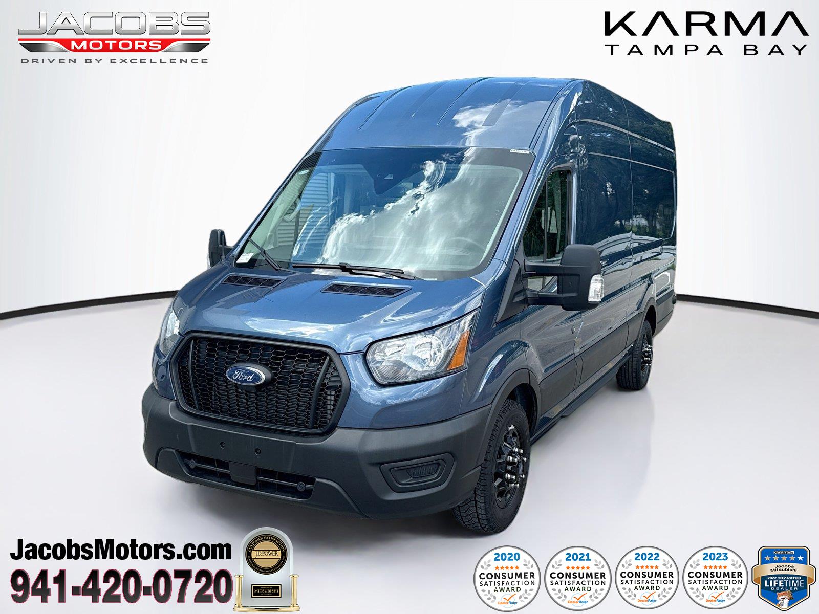 Blue 2024 Ford Transit Cargo Van Rear-Wheel Drive Automatic