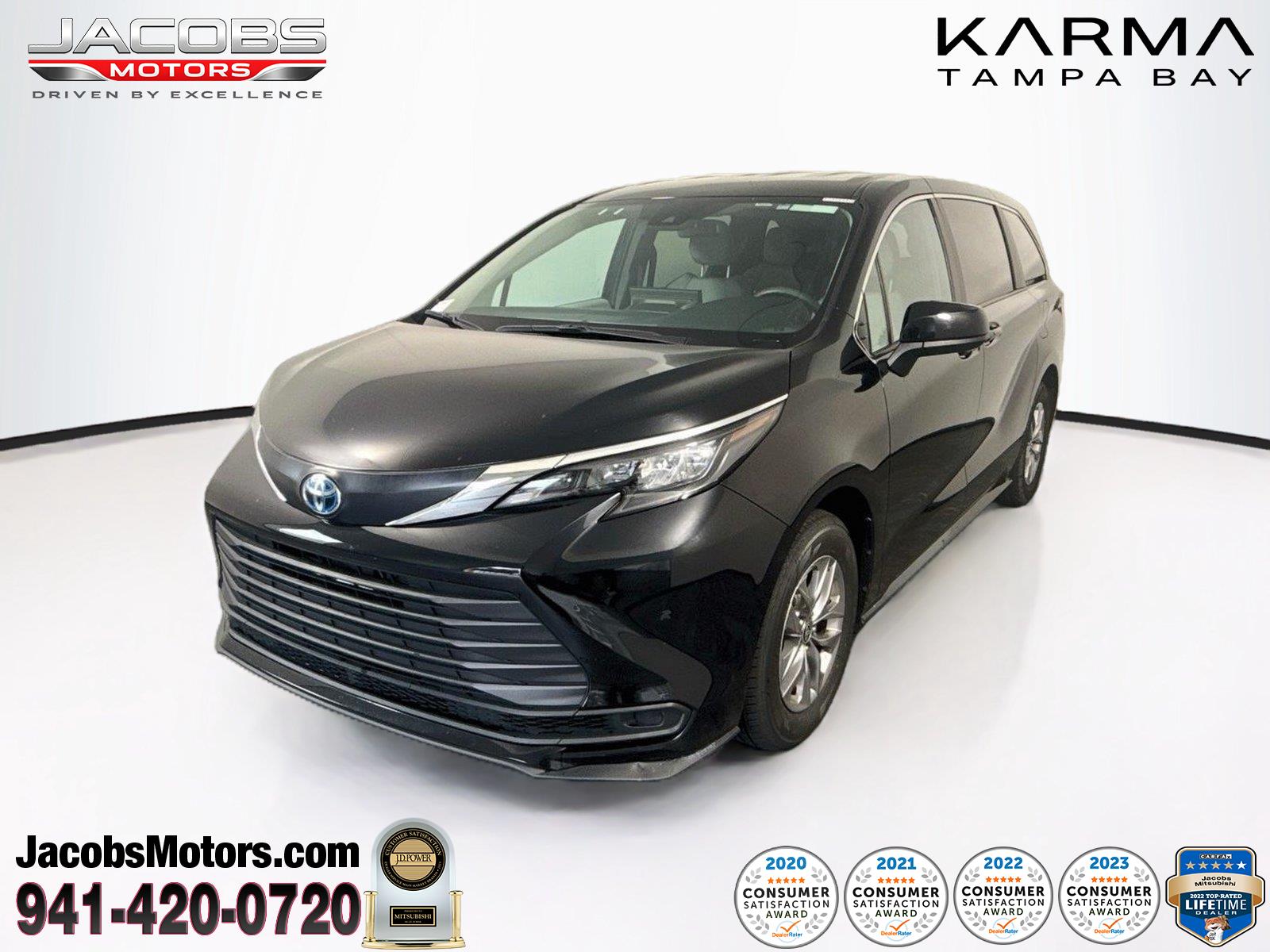 Midnight Black Metallic 2025 Toyota Sienna Minivan Front-Wheel Drive Continuously Variable Transmission