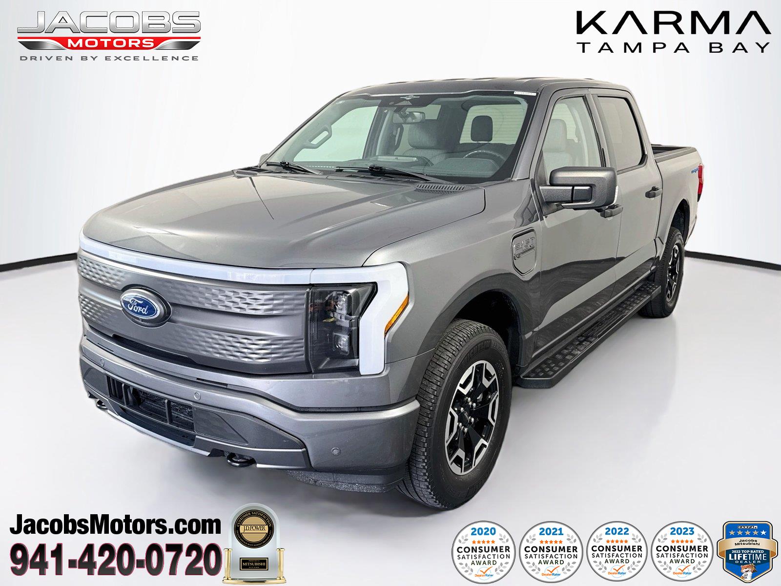 Carbonized Gray 2023 Ford F-150 Lightning Pickup Truck All-Wheel Drive 1-Speed Dual Clutch