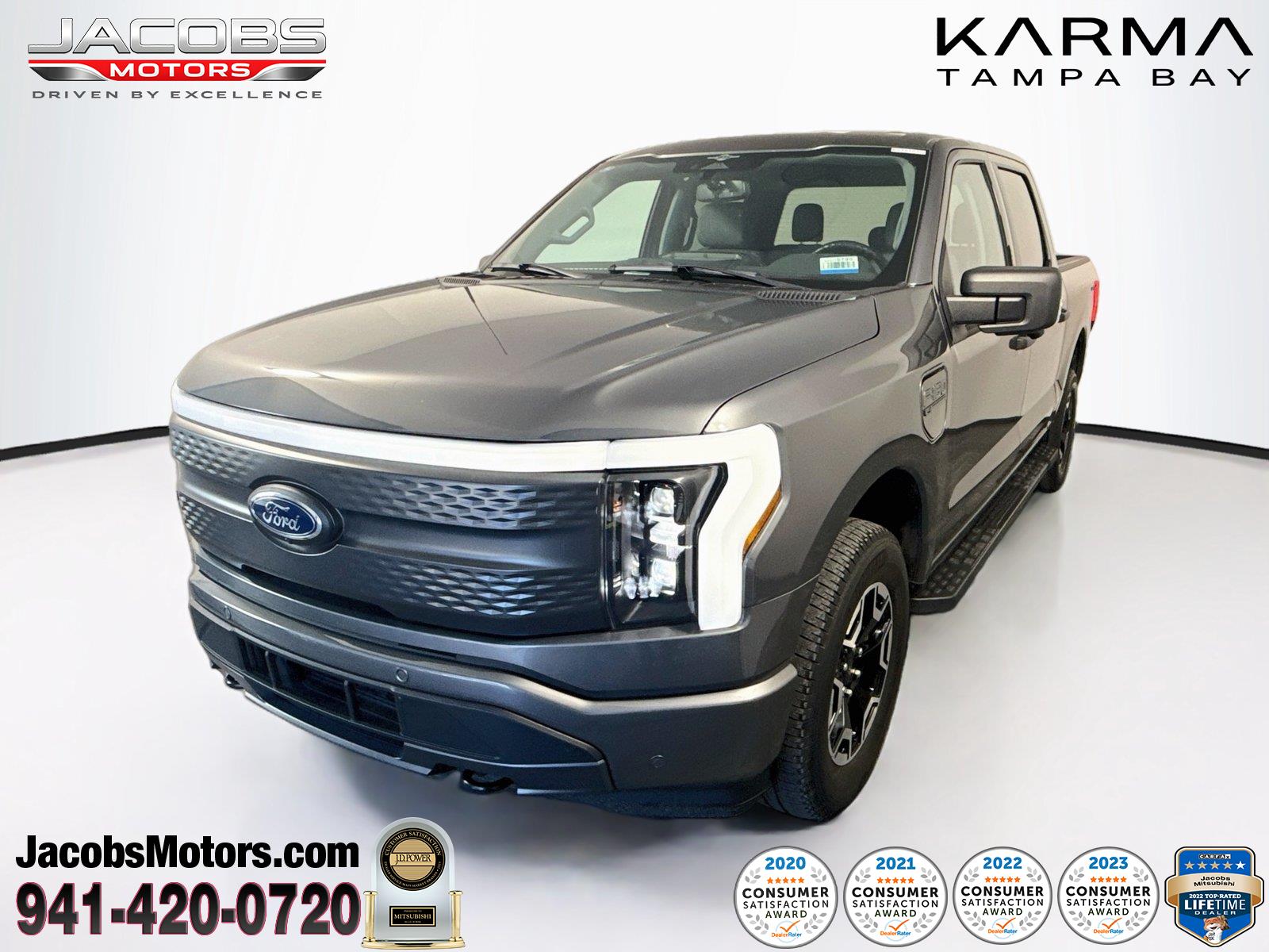 Carbonized Gray 2023 Ford F-150 Lightning Pickup Truck All-Wheel Drive 1-Speed Dual Clutch