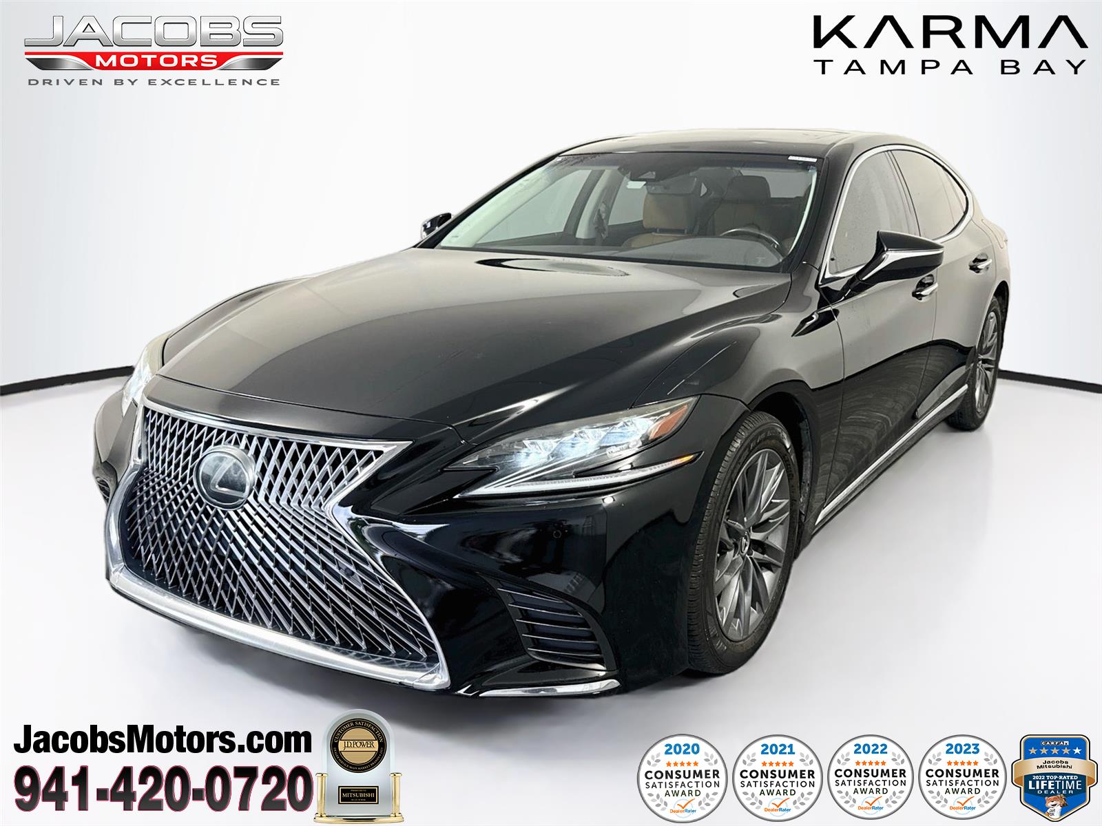 Black (Obsidian) 2018 Lexus LS Sedan Rear-Wheel Drive Automatic