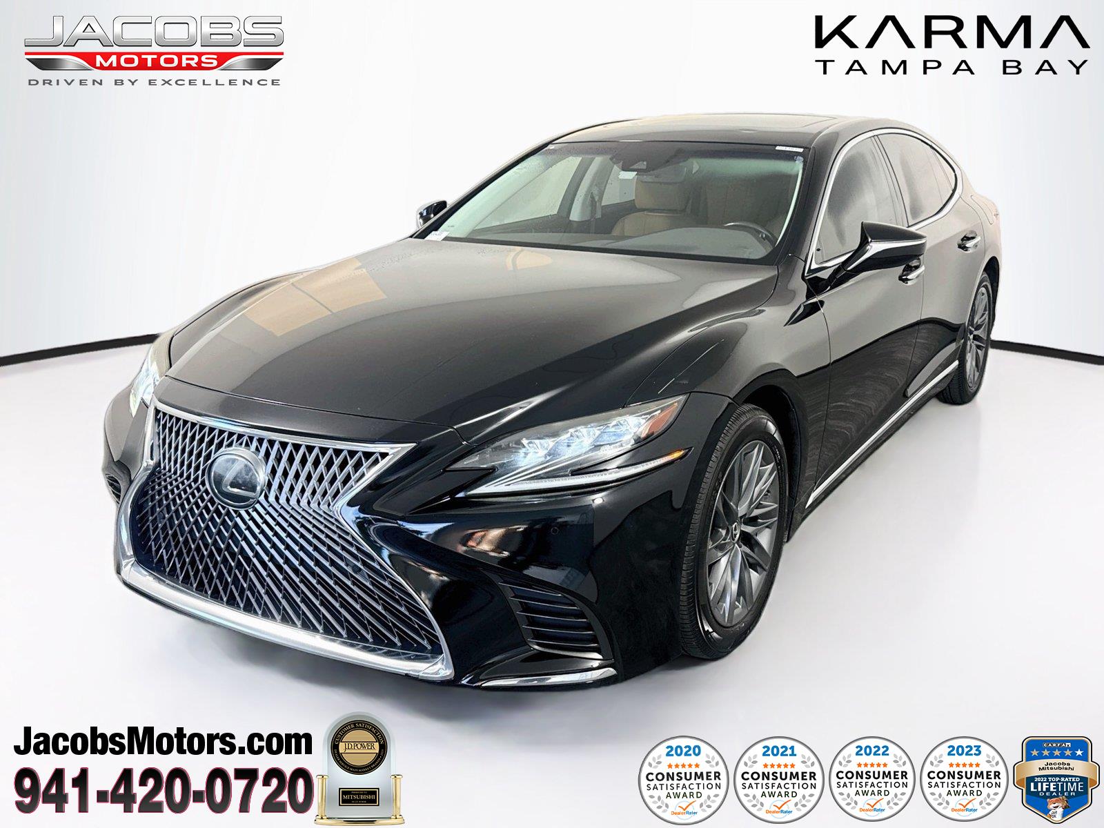 Black (Obsidian) 2018 Lexus LS Sedan Rear-Wheel Drive Automatic