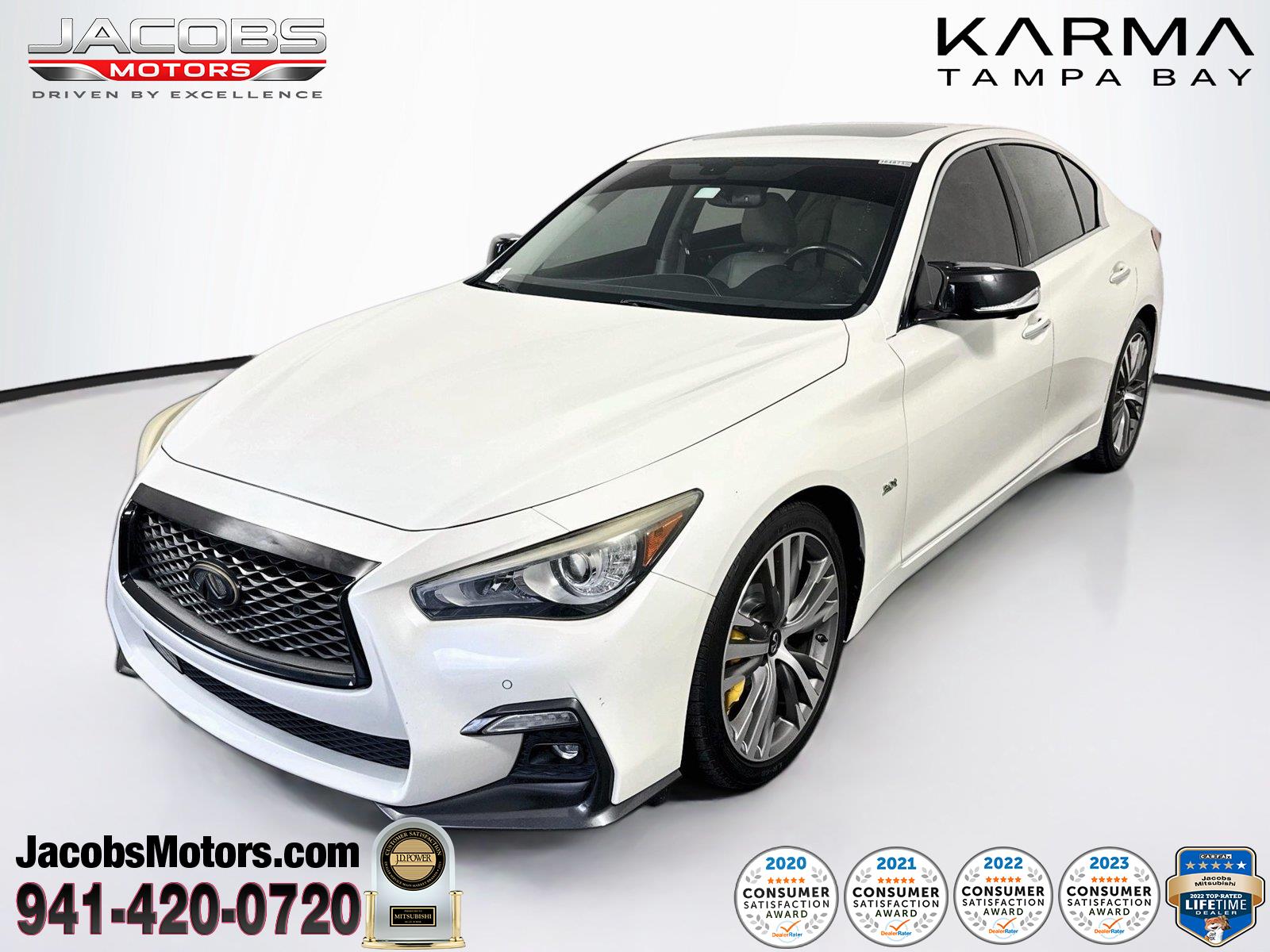 Majestic White 2018 INFINITI Q50 Sedan Rear-Wheel Drive Automatic