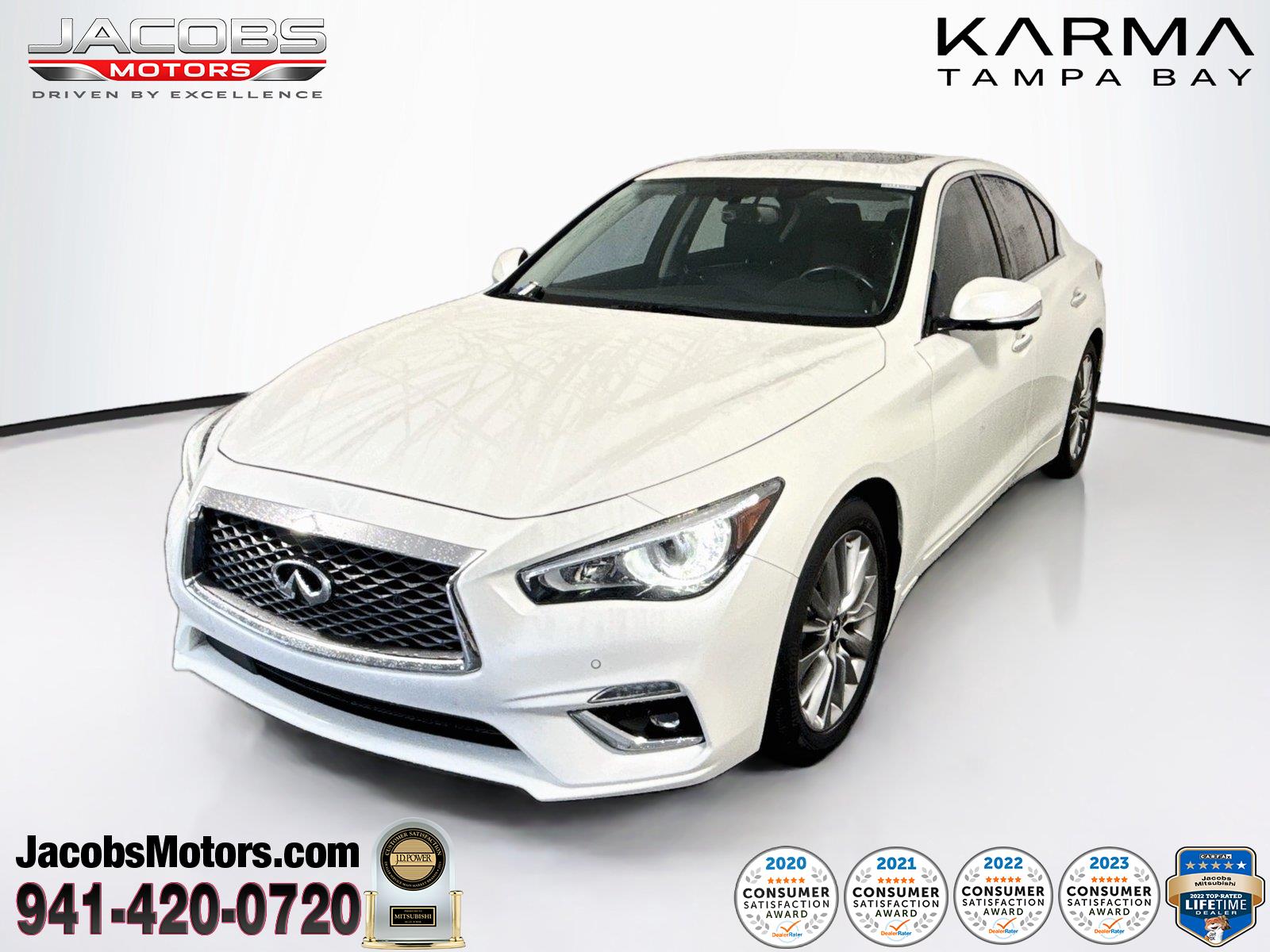 Majestic White 2022 INFINITI Q50 Sedan Rear-Wheel Drive Automatic