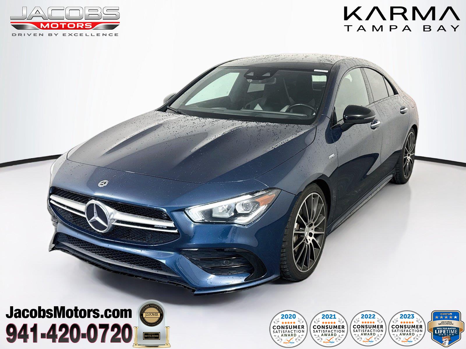 Denim Blue Metallic 2021 Mercedes-Benz CLA Coupe All-Wheel Drive Automatic