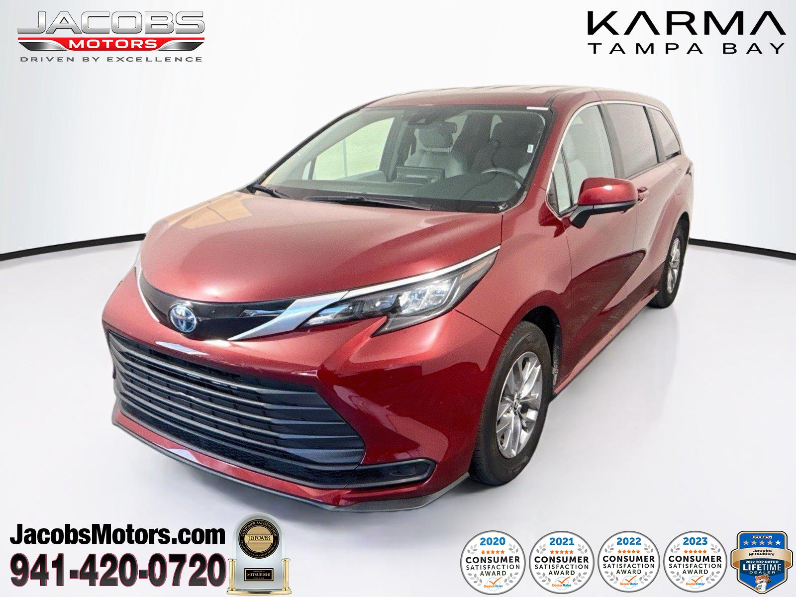 Red (Ruby Flare Pearl) 2025 Toyota Sienna Minivan Front-Wheel Drive Continuously Variable Transmission